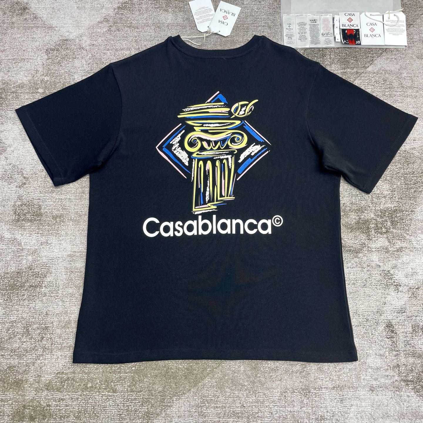 Casablanca Black Diamond Column Printed T-Shirt   C953 - PerfectKickZ
