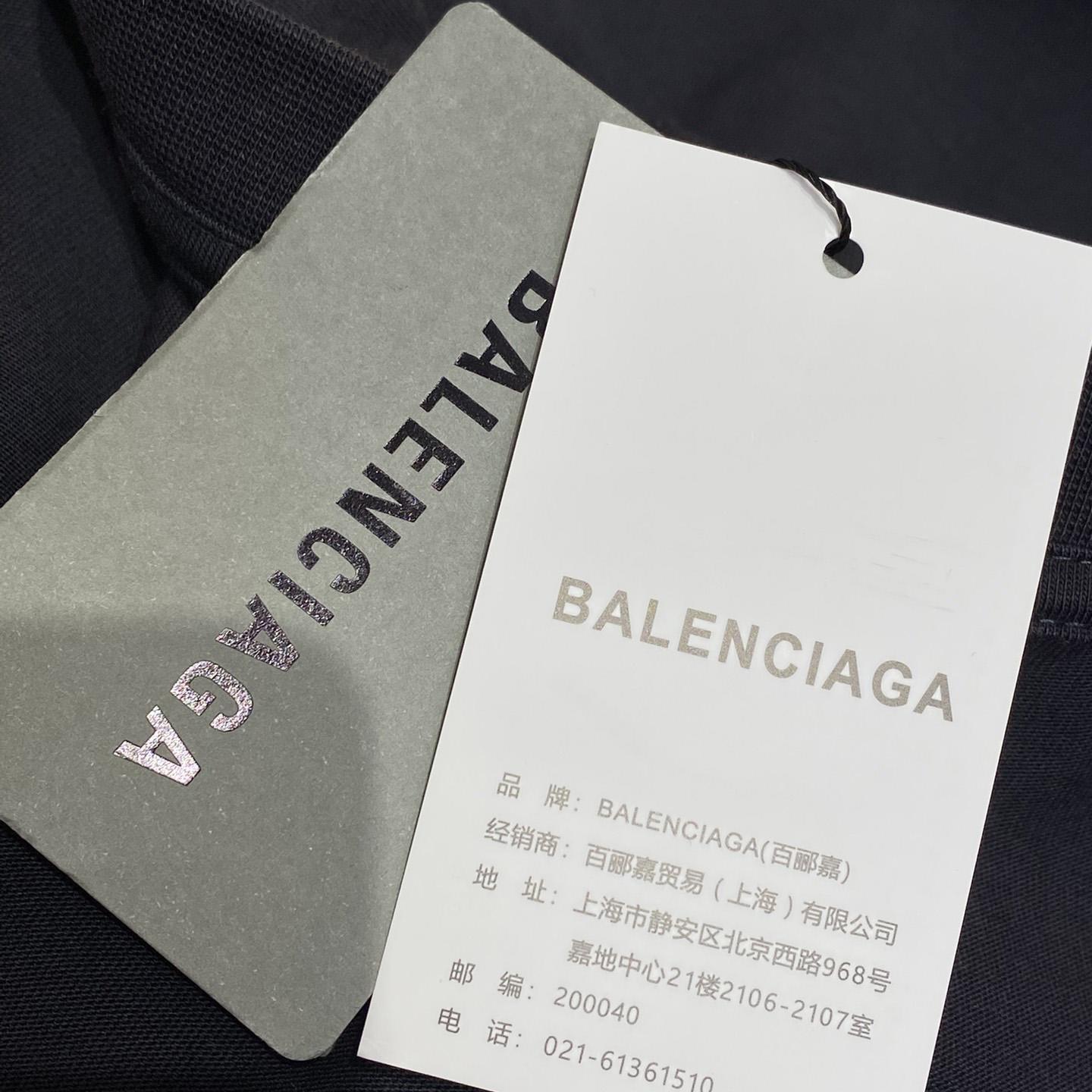 Balenciaga New Tape Type TR T-Shirt Medium Fit In Faded Washed Black - 