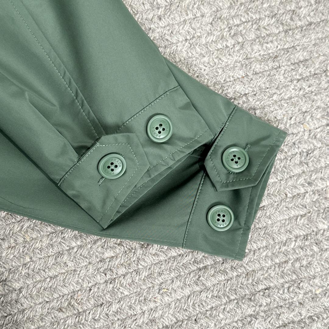 Prada Logo Print Zip Jacket Green - PerfectKickZ