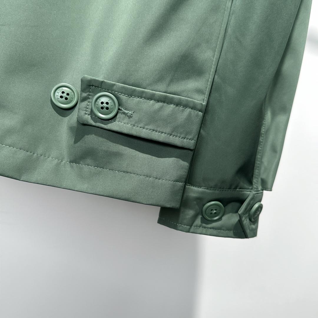 Prada Logo Print Zip Jacket Green - PerfectKickZ
