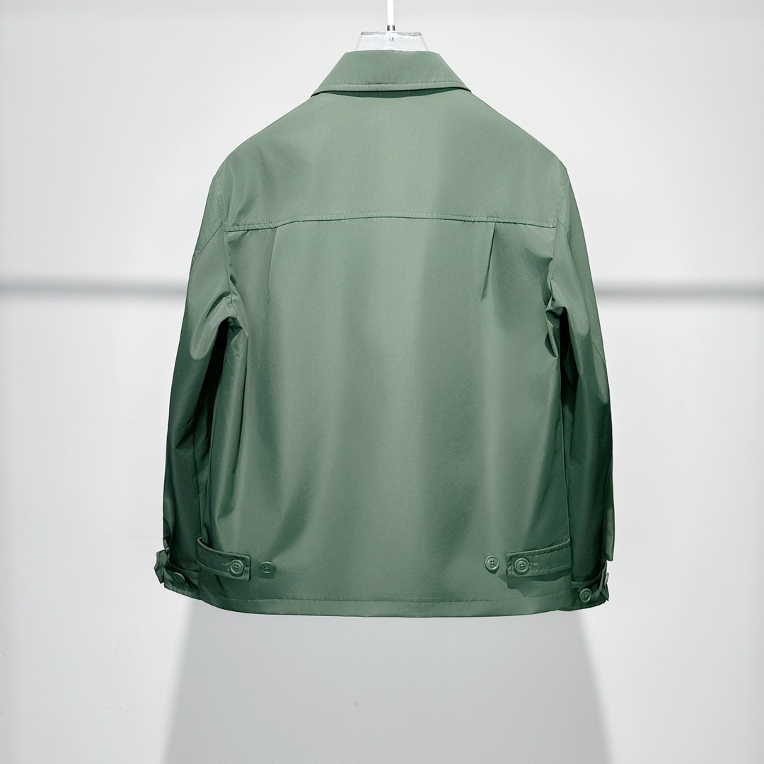 Prada Logo Print Zip Jacket Green - PerfectKickZ