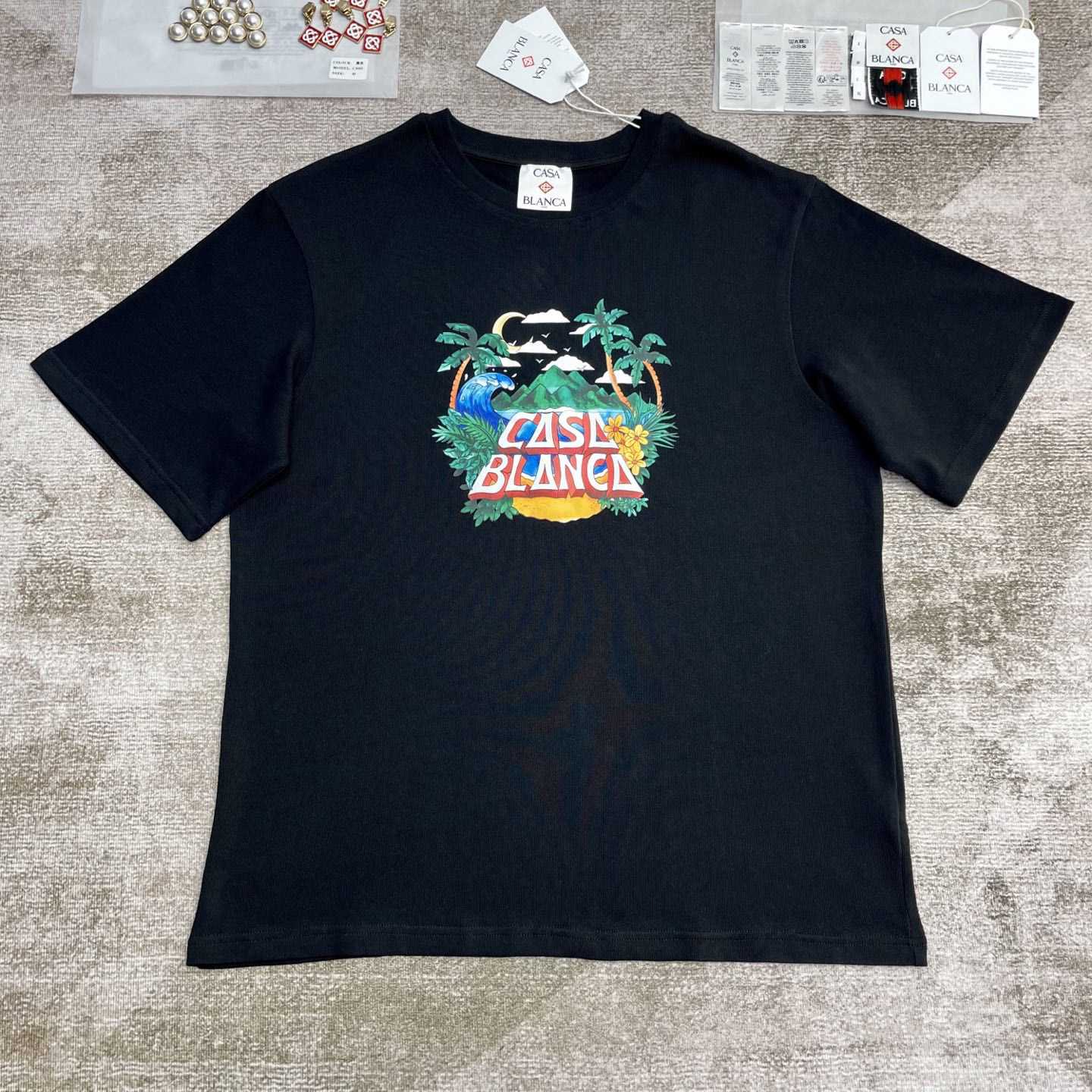 Casablanca Black 'Casa' Beach Wave T-Shirt   C990 - PerfectKickZ