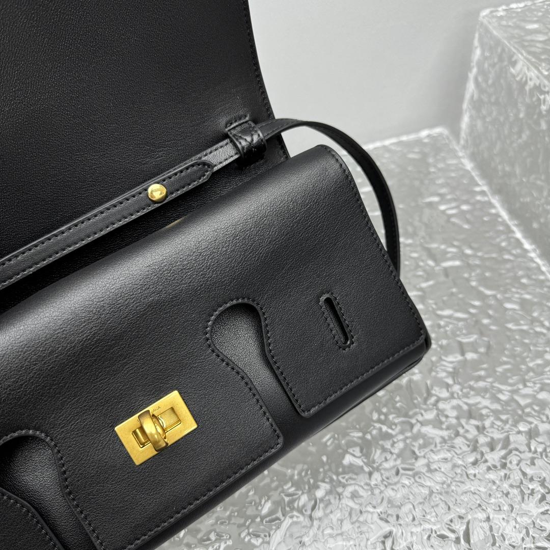 Balenciaga Bel Air Clutch On Strap Small In Black   - PerfectKickZ