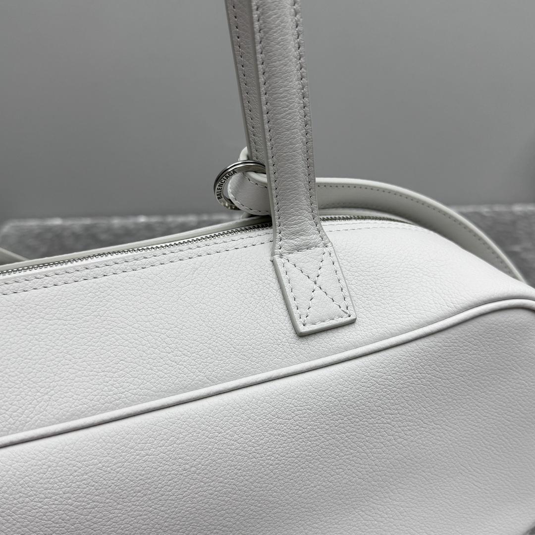 Balenciaga Carrie Bowling Bag Small In White - PerfectKickZ