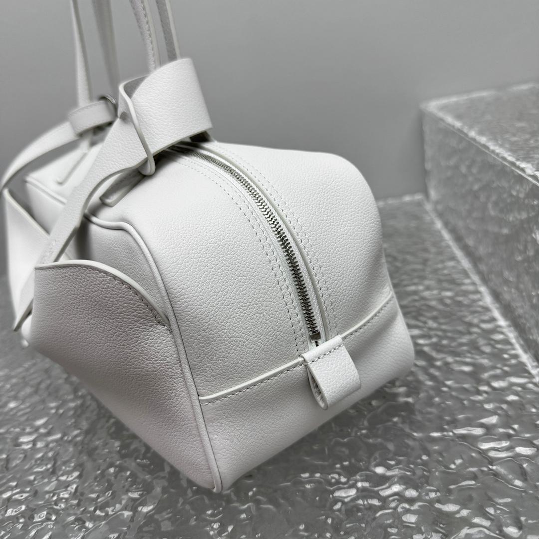 Balenciaga Carrie Bowling Bag Small In White - PerfectKickZ