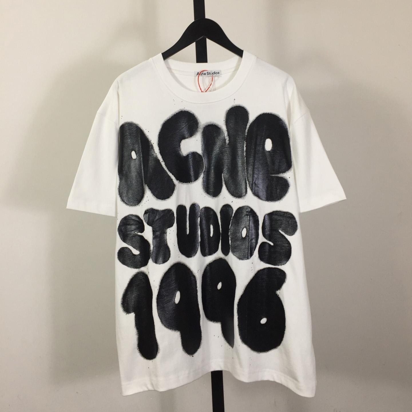 Acne Studios  T-shirt logo - Relaxed unisex fit - White - PerfectKickZ