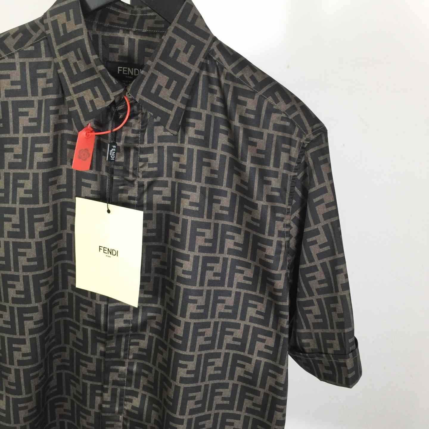 Fendi Brown Silk Shirt - PerfectKickZ