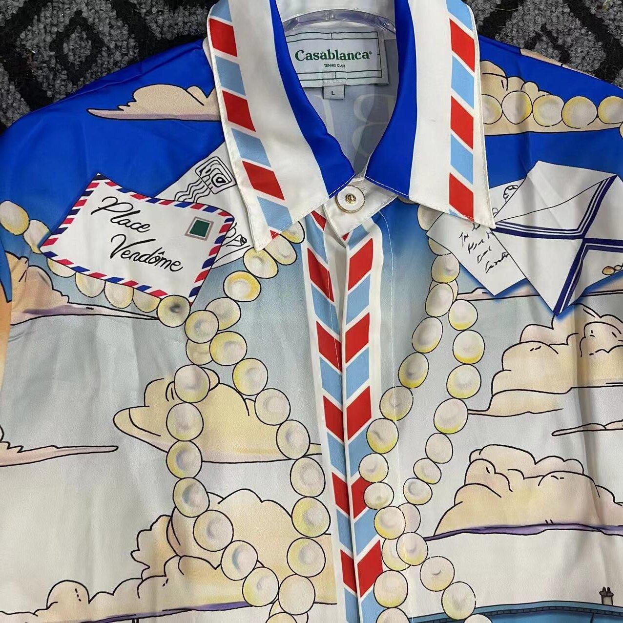 Casablanca Long-Sleeve Silk Shirt 'Place Casa' - PerfectKickZ