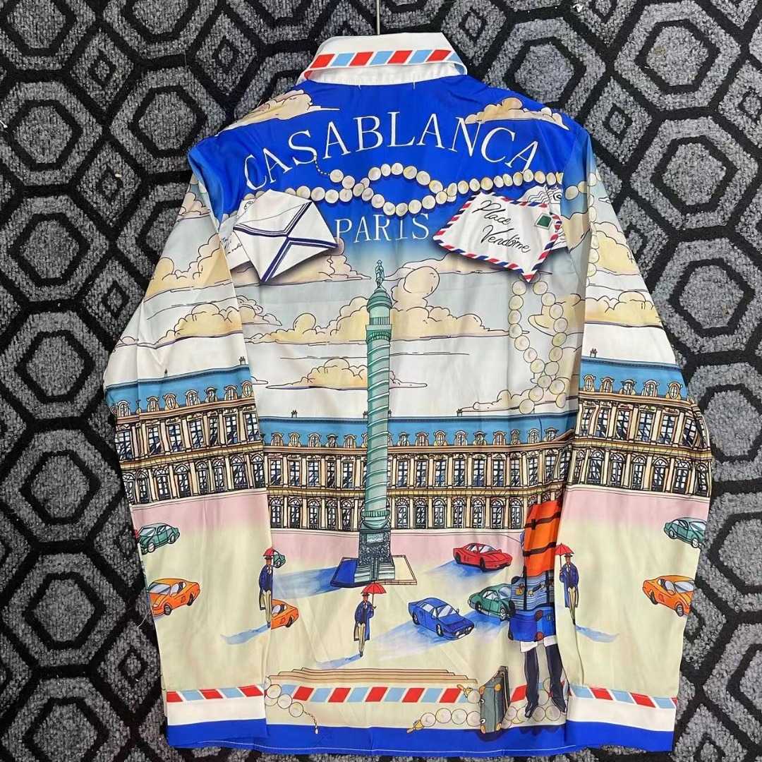 Casablanca Long-Sleeve Silk Shirt 'Place Casa' - PerfectKickZ