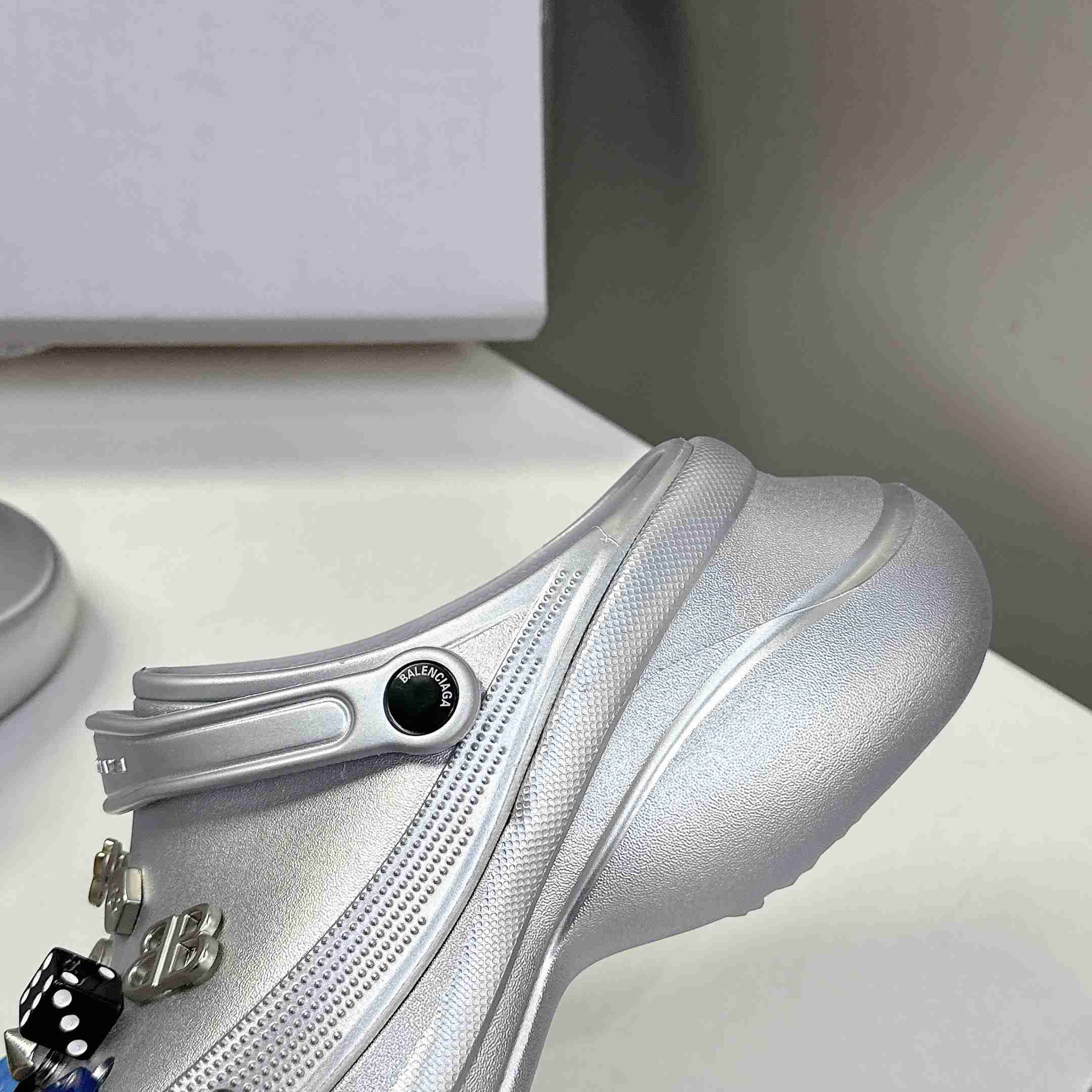 Balenciaga Crocs™ Mule In Silver - PerfectKickZ