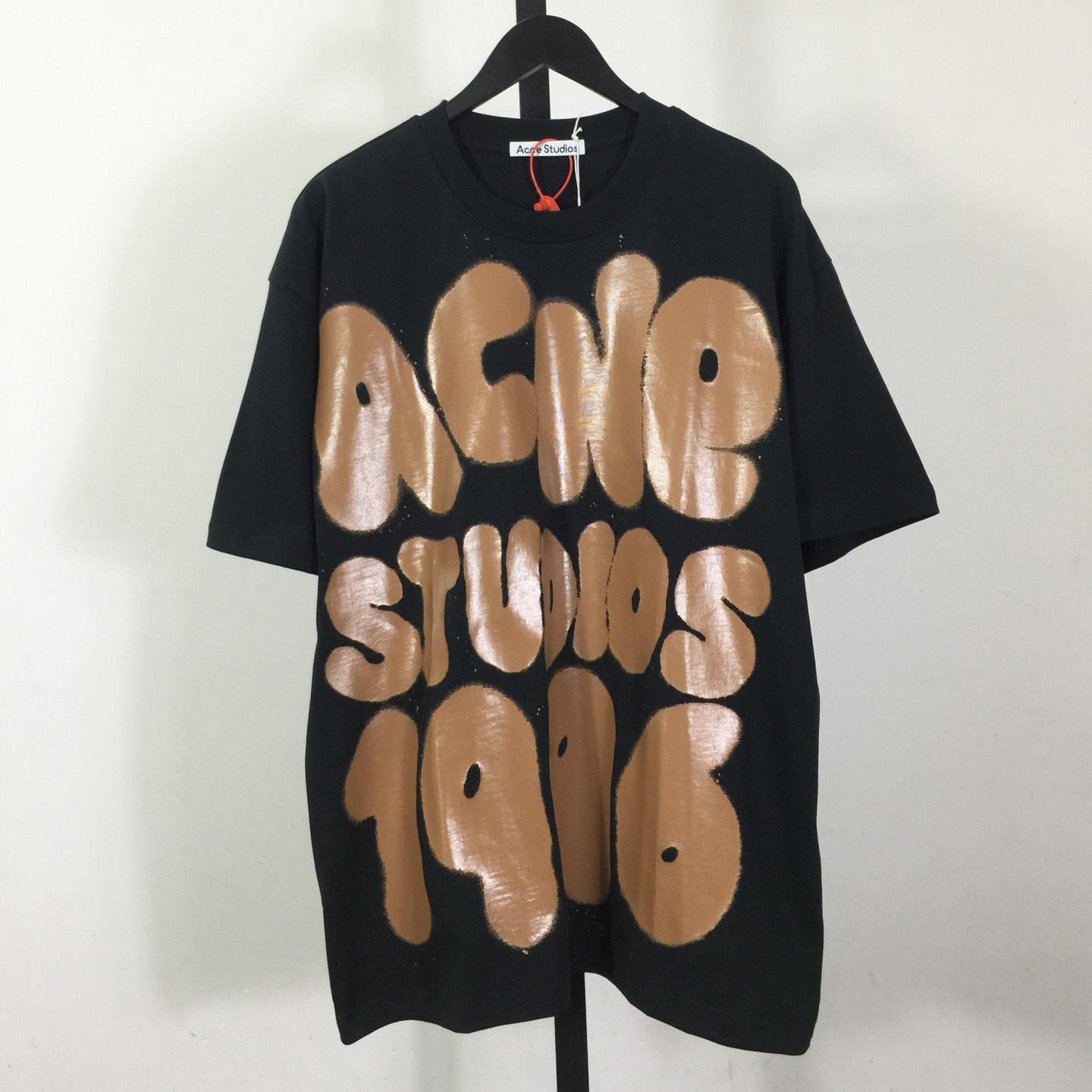 Acne Studios  T-shirt logo - Relaxed unisex fit - Black - PerfectKickZ