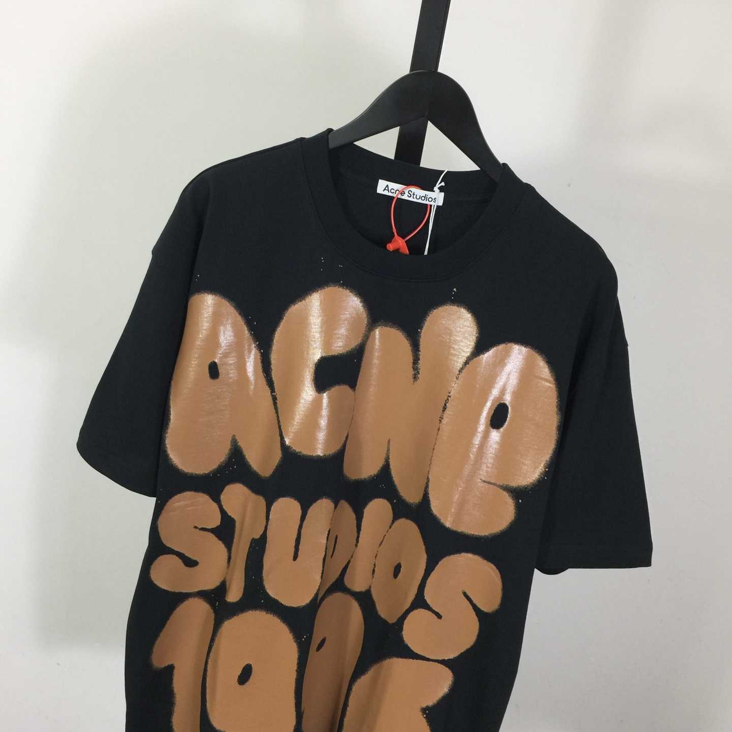 Acne Studios  T-shirt logo - Relaxed unisex fit - Black - PerfectKickZ