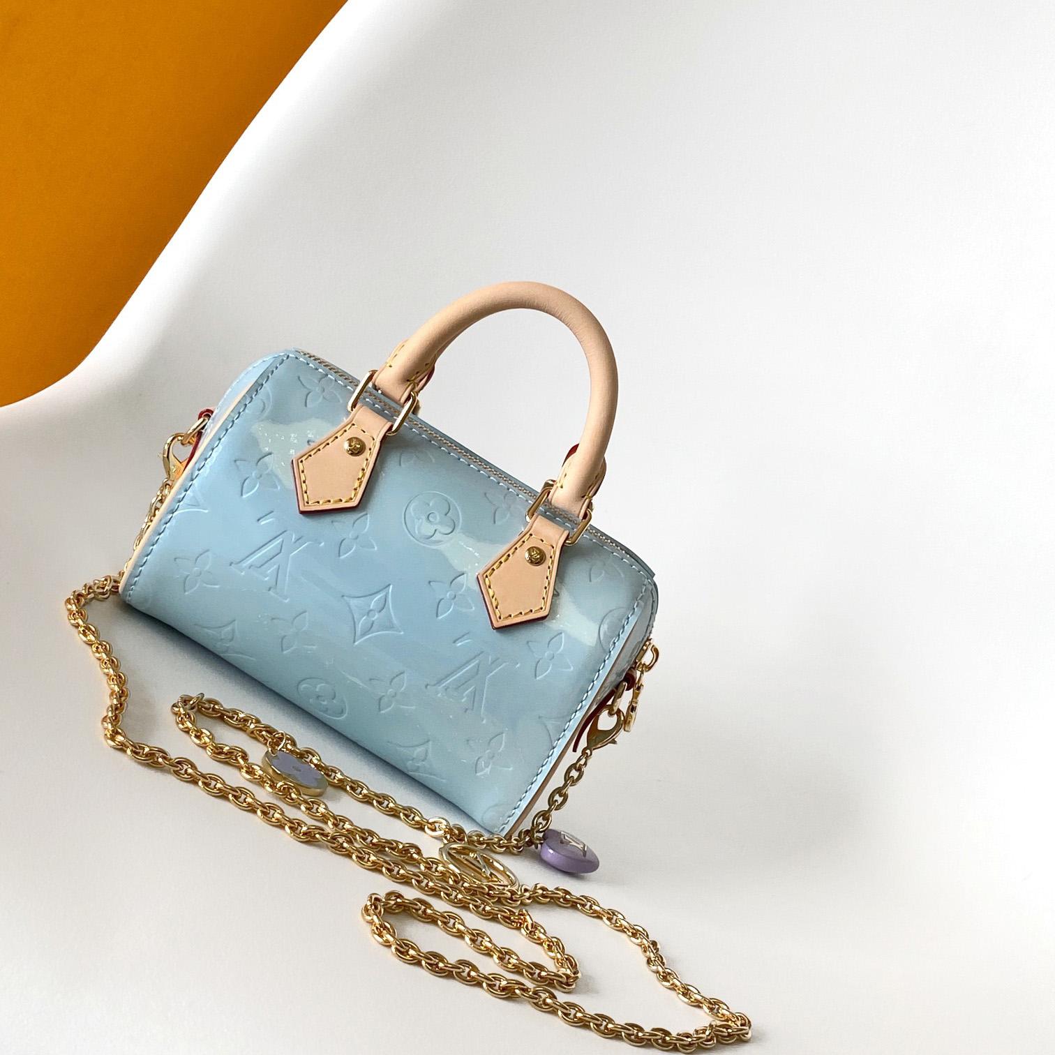 Louis Vuitton Nano Speedy Monogram Vernis Leather  16x10x7.5cm  M83000 - PerfectKickZ