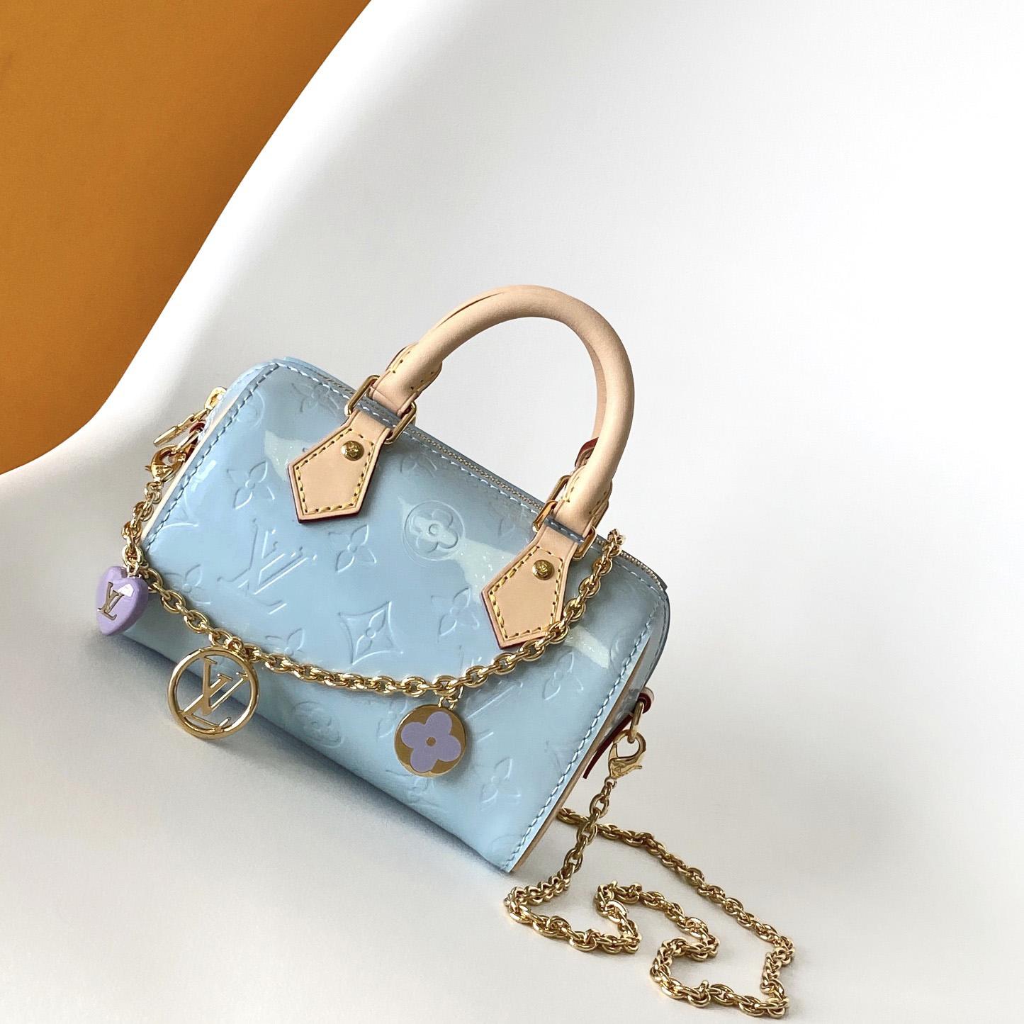 Louis Vuitton Nano Speedy Monogram Vernis Leather  16x10x7.5cm  M83000 - PerfectKickZ