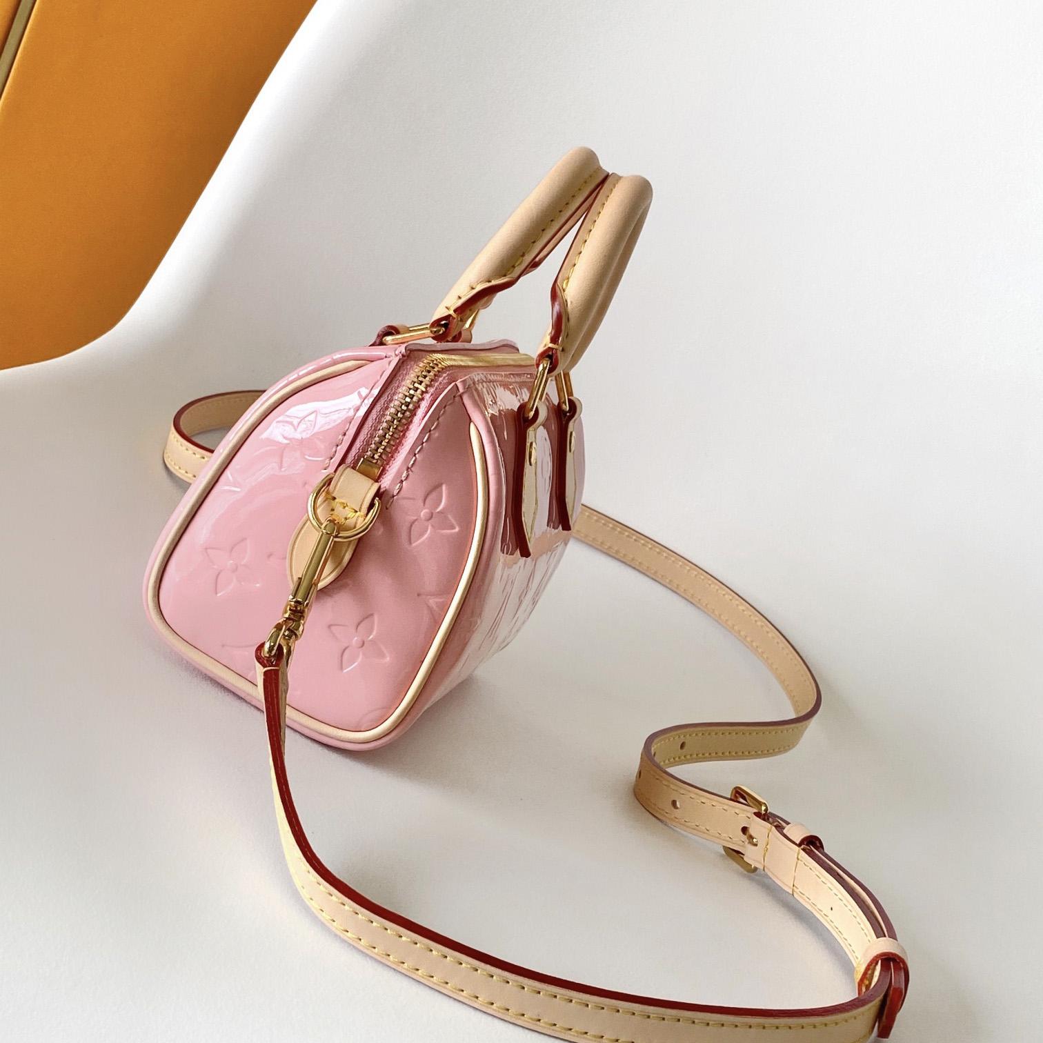 Louis Vuitton Nano Speedy Monogram Vernis Leather  16x10x7.5cm  M81879 - PerfectKickZ