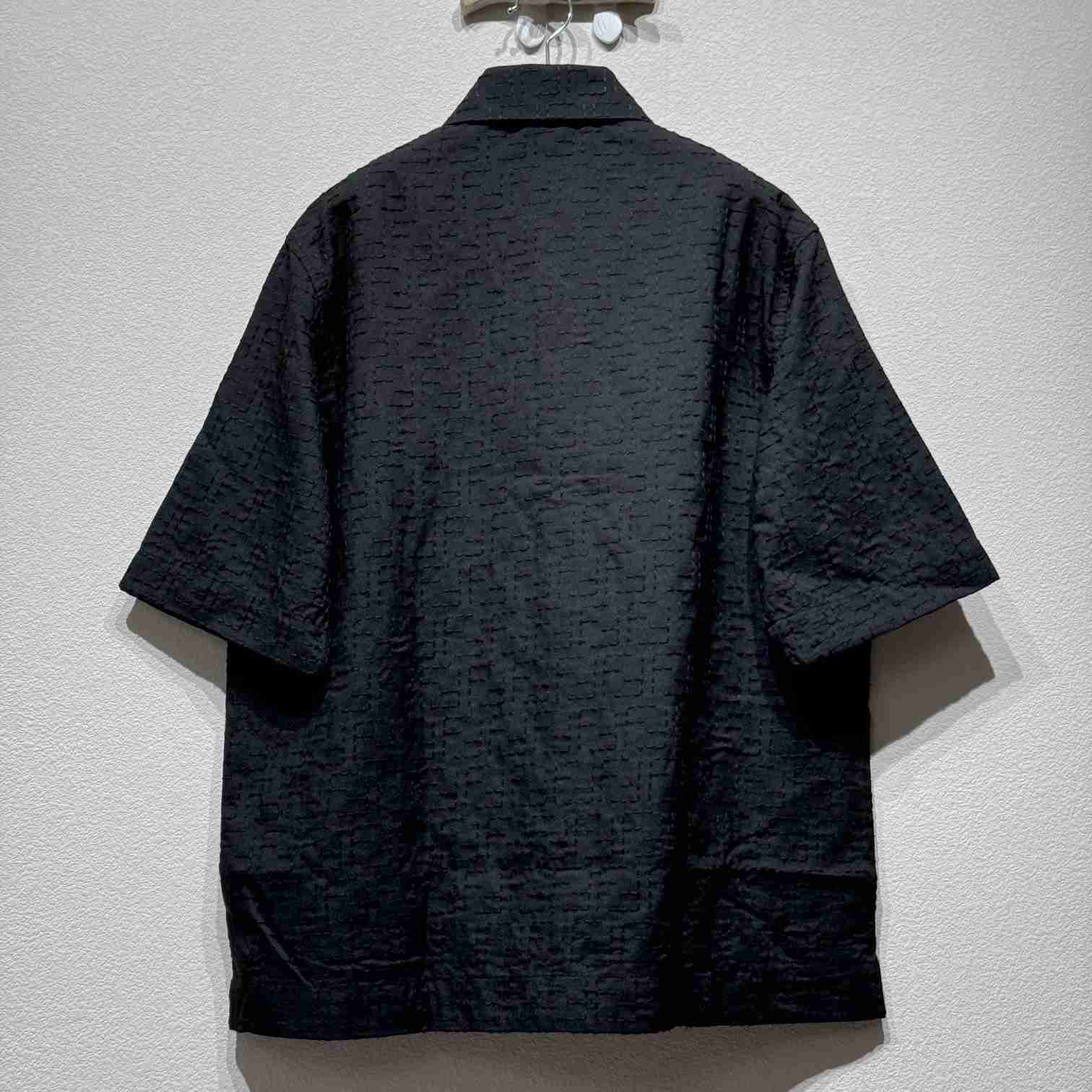 Fendi Black Linen FF Jacquard Shirt - PerfectKickZ