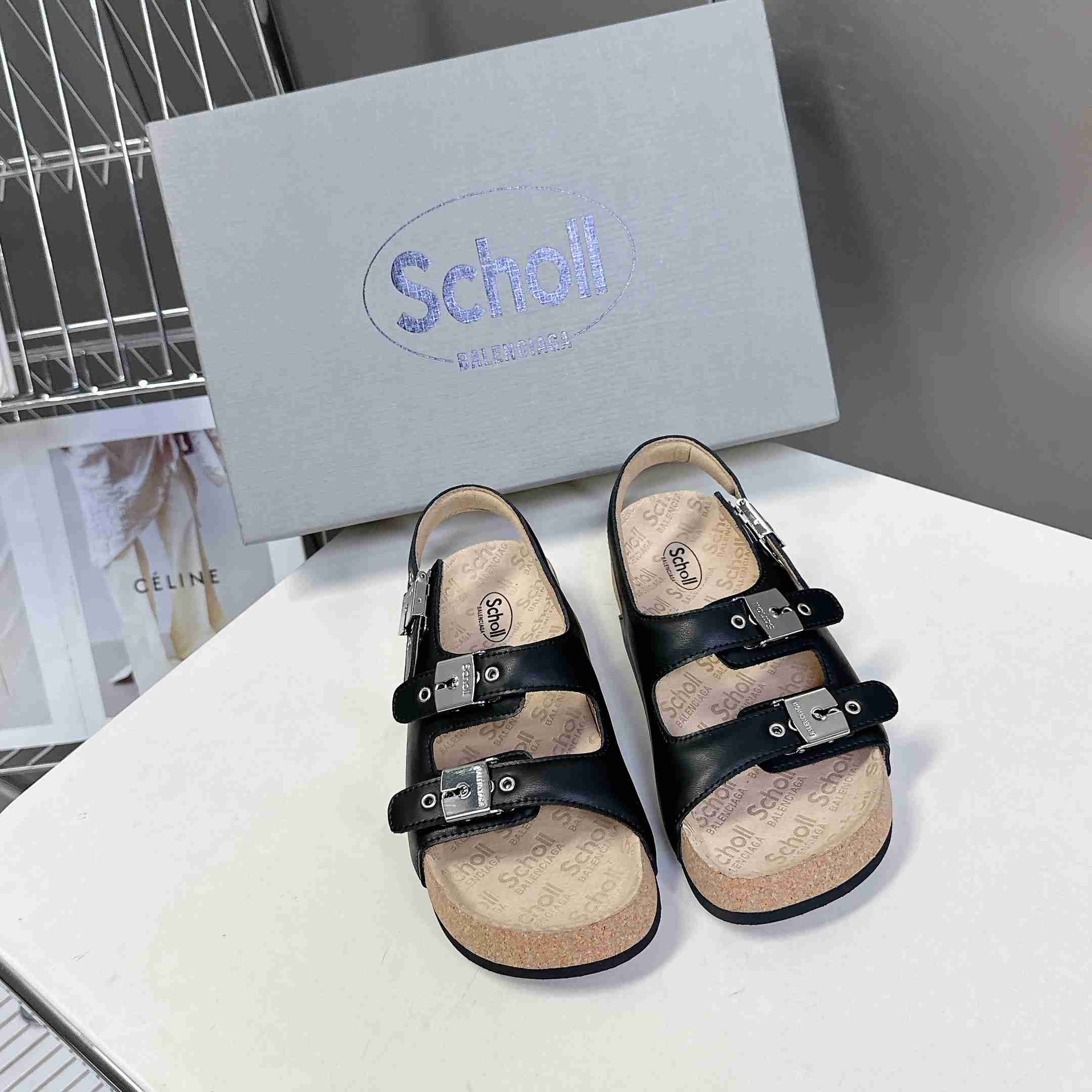 Balenciaga Scholl Flat Sandal In Black - PerfectKickZ