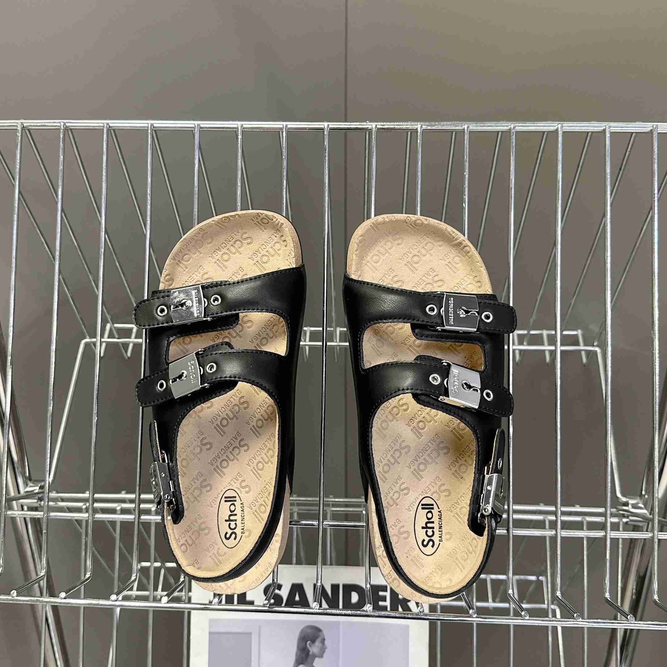 Balenciaga Scholl Flat Sandal In Black - PerfectKickZ