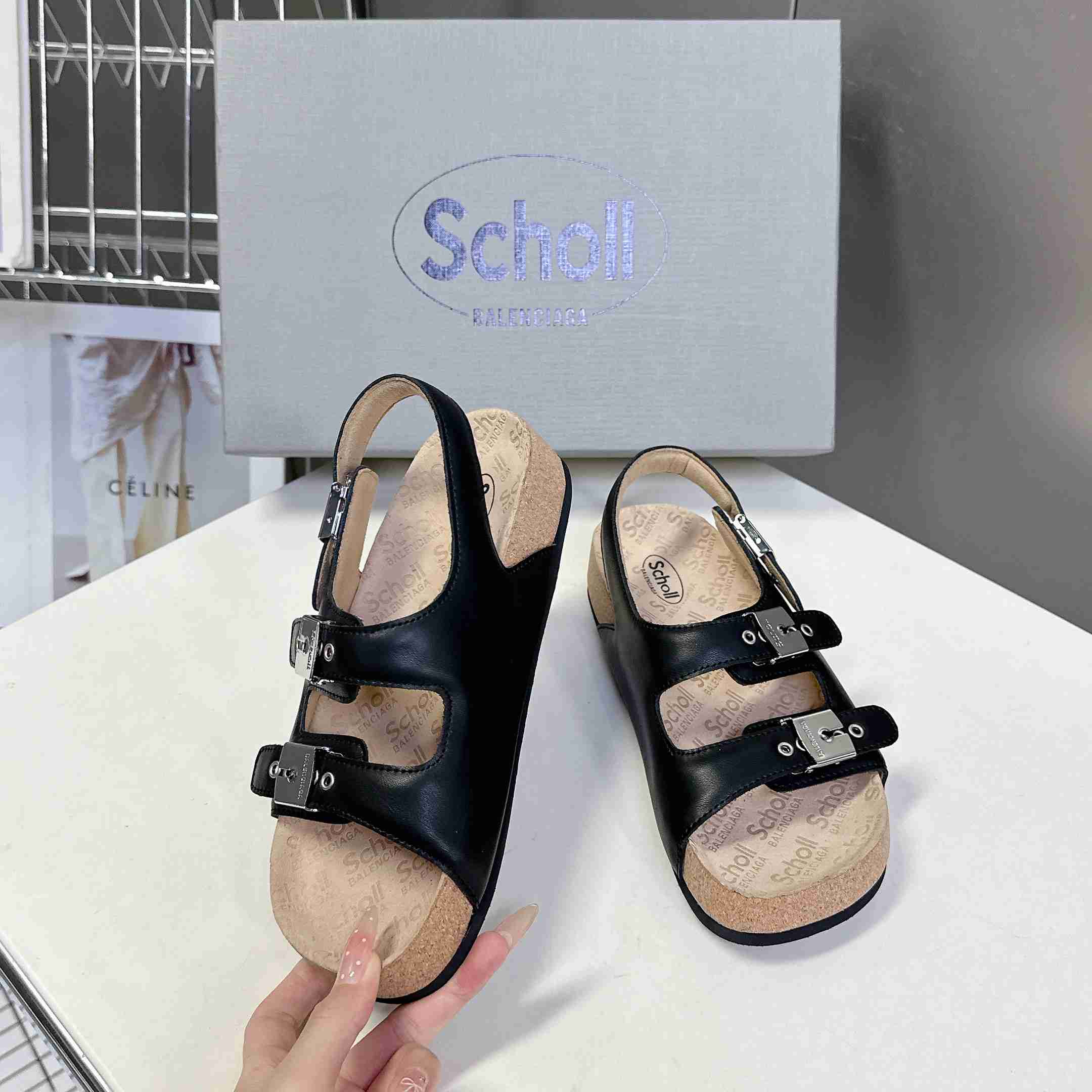 Balenciaga Scholl Flat Sandal In Black - PerfectKickZ