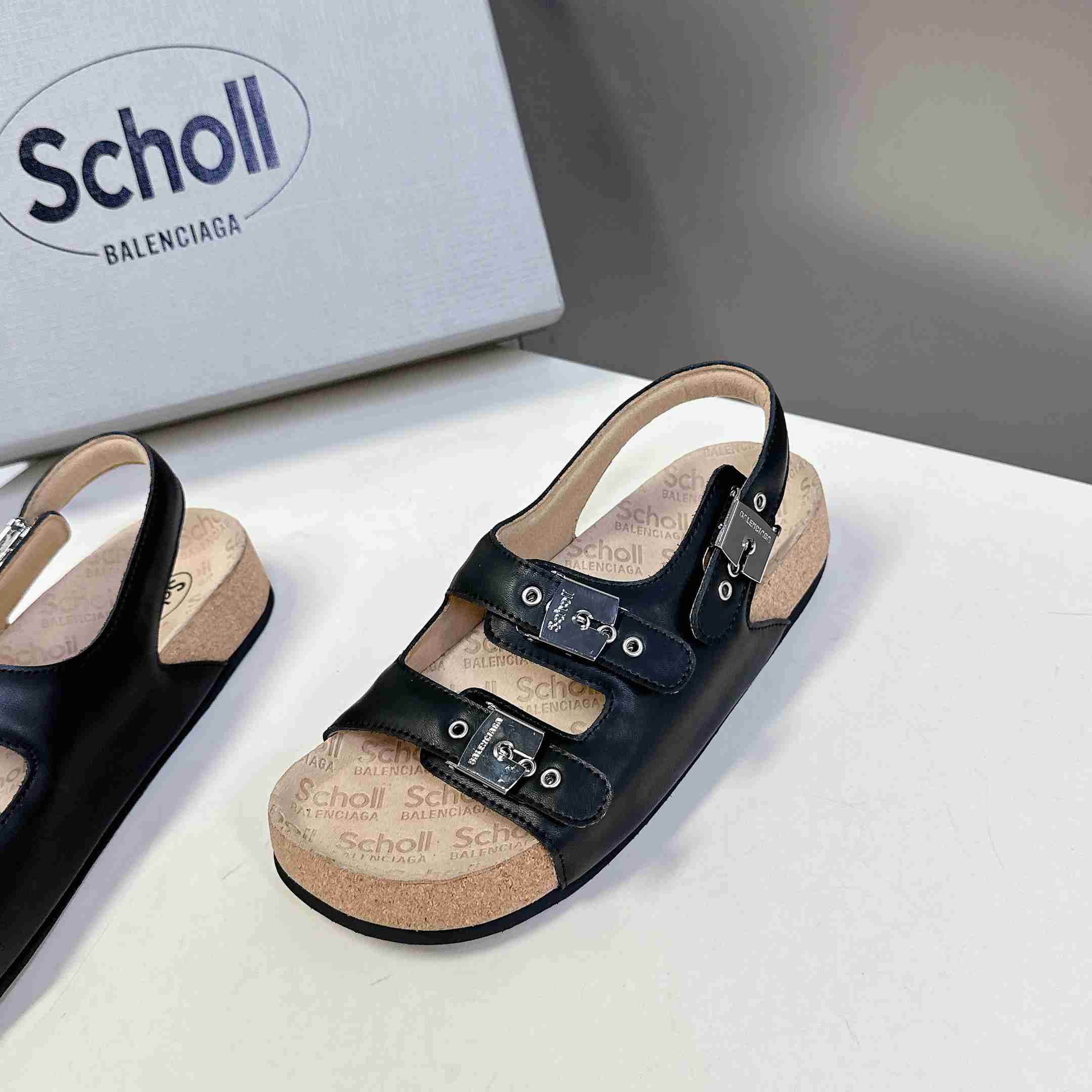 Balenciaga Scholl Flat Sandal In Black - PerfectKickZ