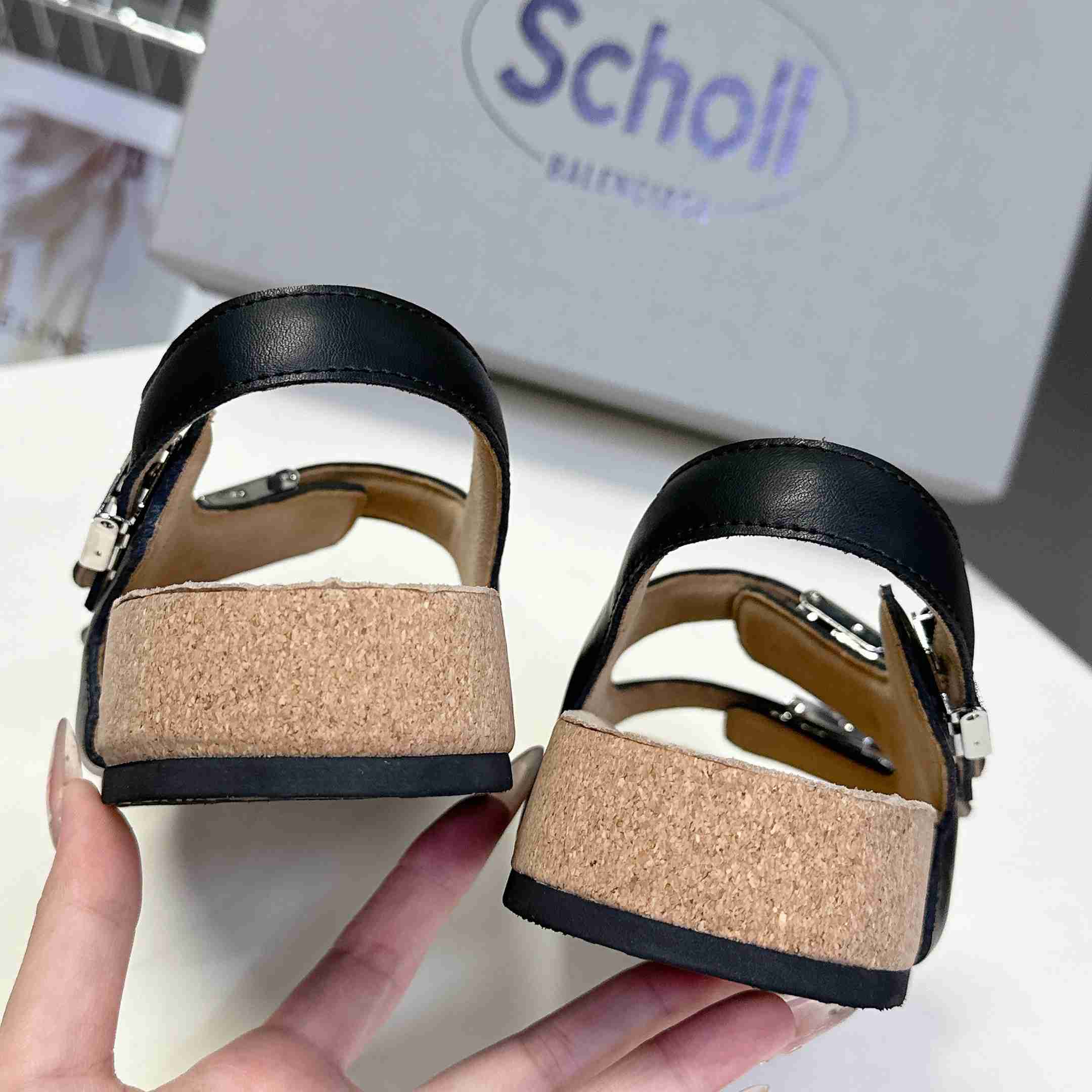 Balenciaga Scholl Flat Sandal In Black - PerfectKickZ