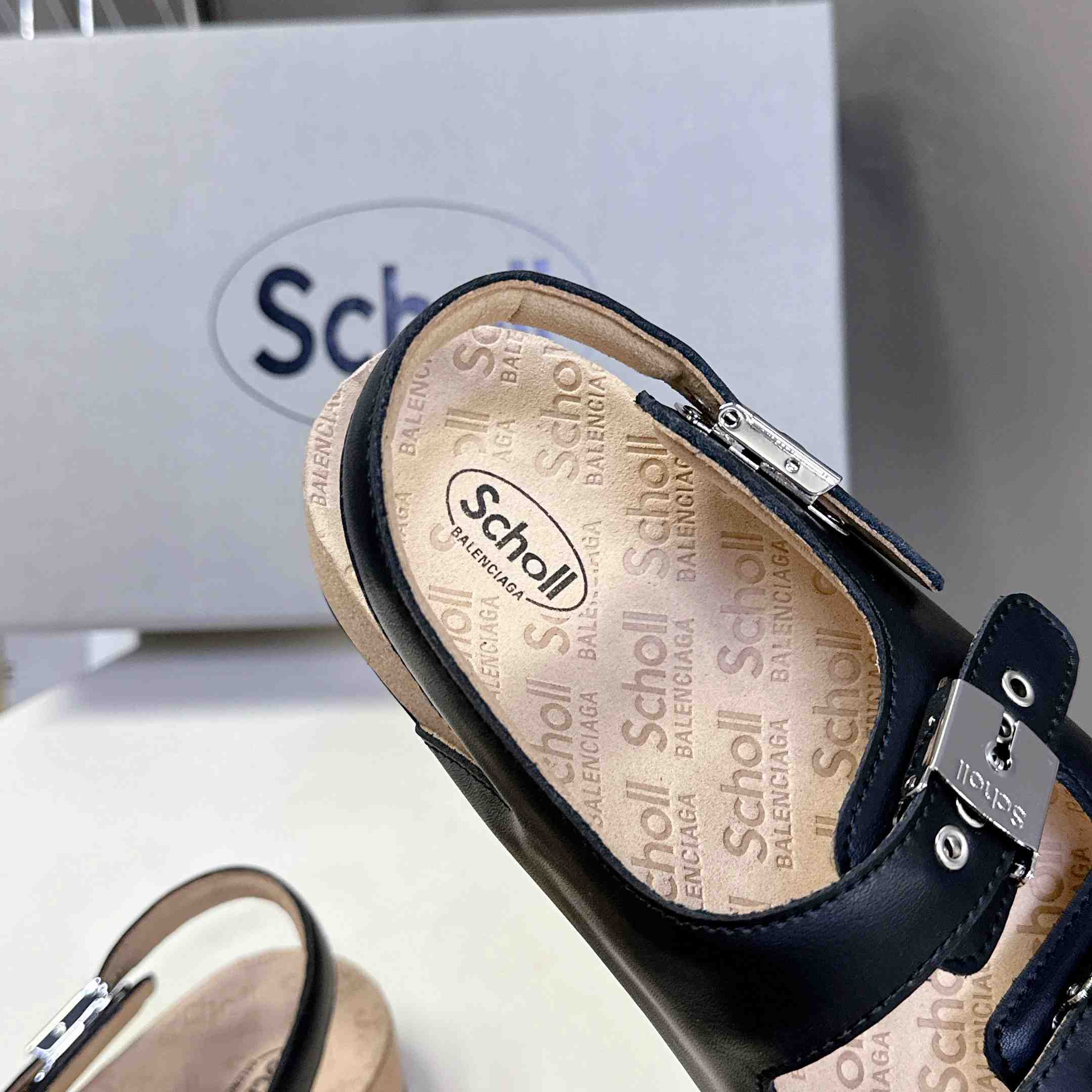 Balenciaga Scholl Flat Sandal In Black - PerfectKickZ