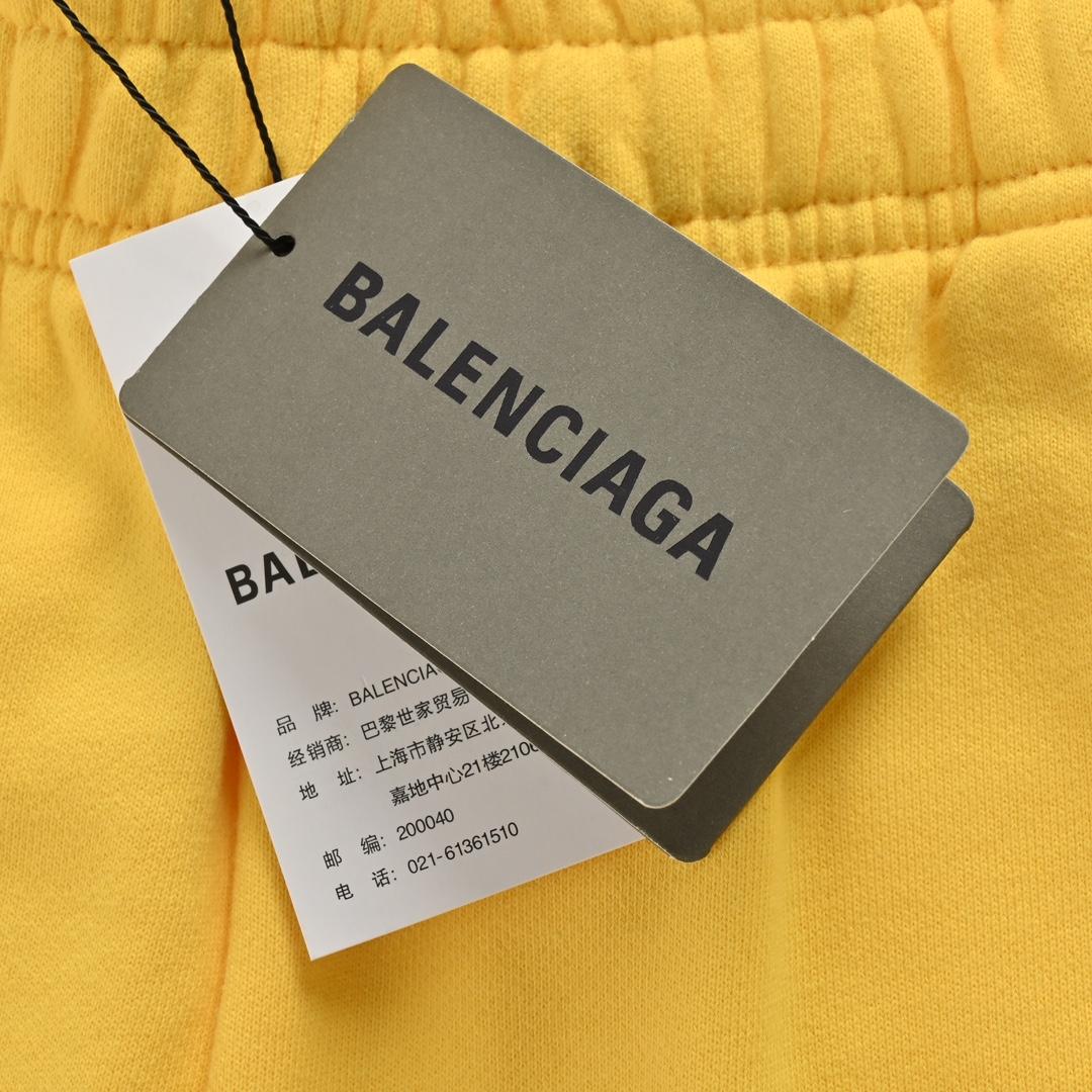 Balenciaga Sweat Shorts 'Faded Yellow' - PerfectKickZ