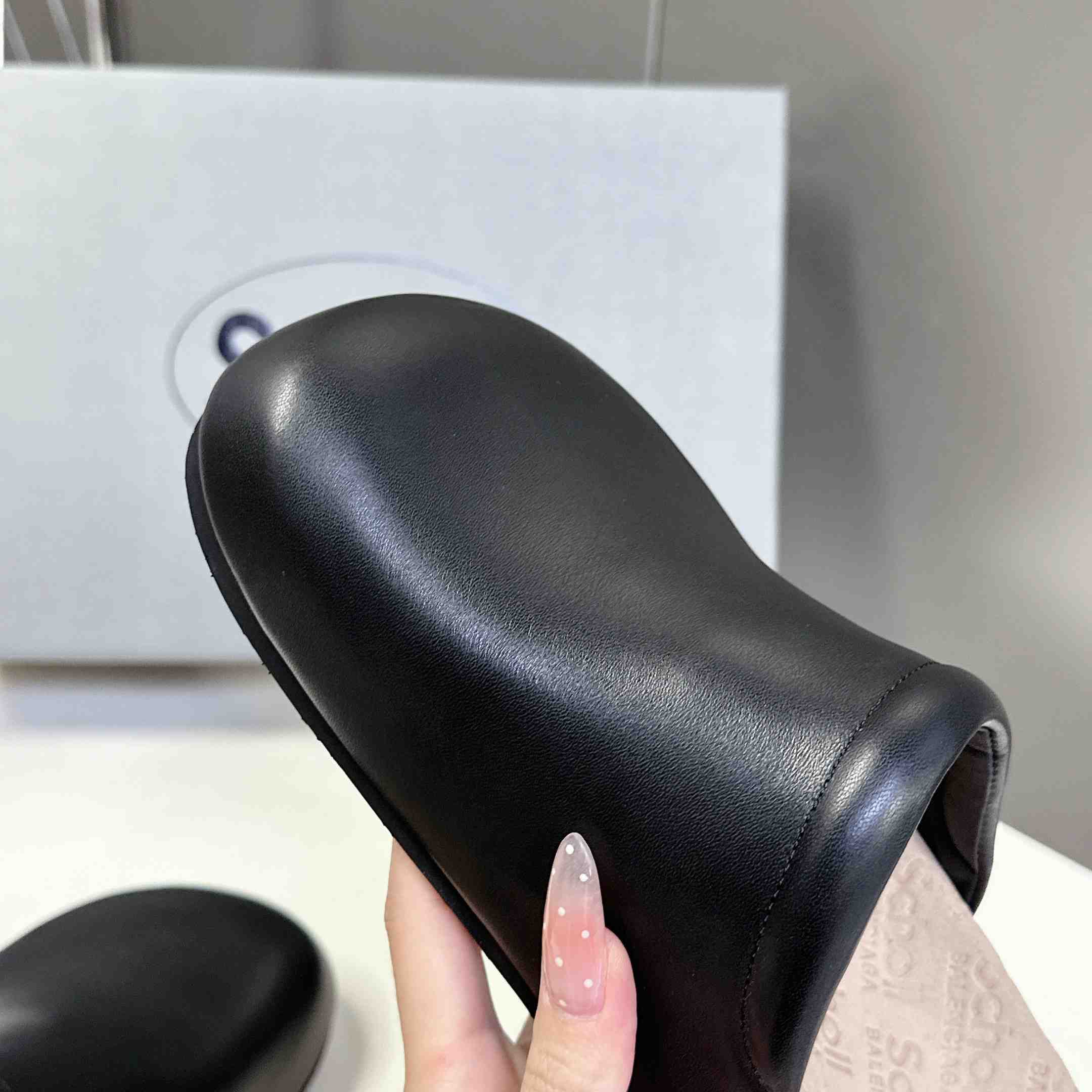 Balenciaga Scholl Flat Mule In Black - PerfectKickZ