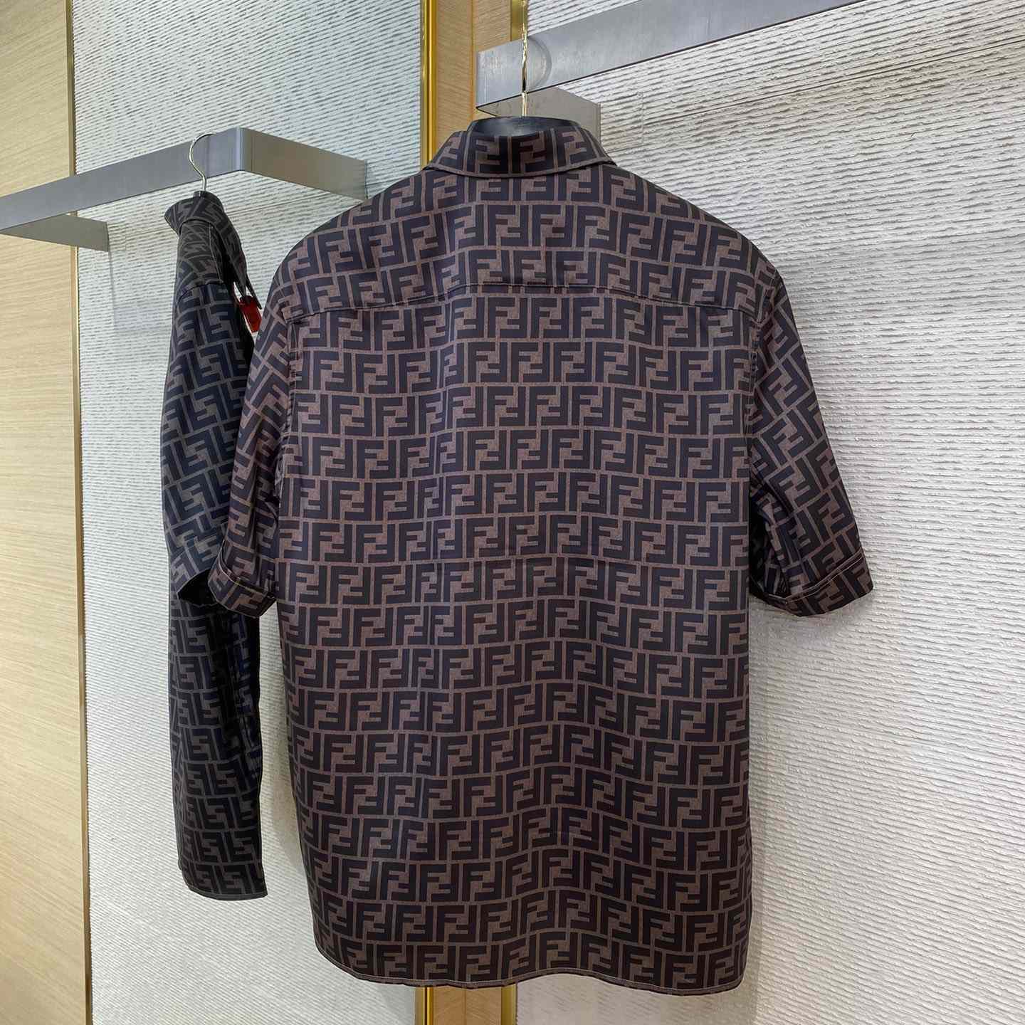 Fendi Brown Silk Shirt - PerfectKickZ