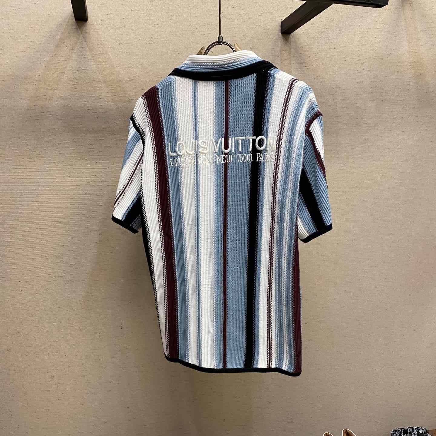 Louis Vuitton Striped Crochet Short-Sleeved Shirt   1AHVOO - PerfectKickZ