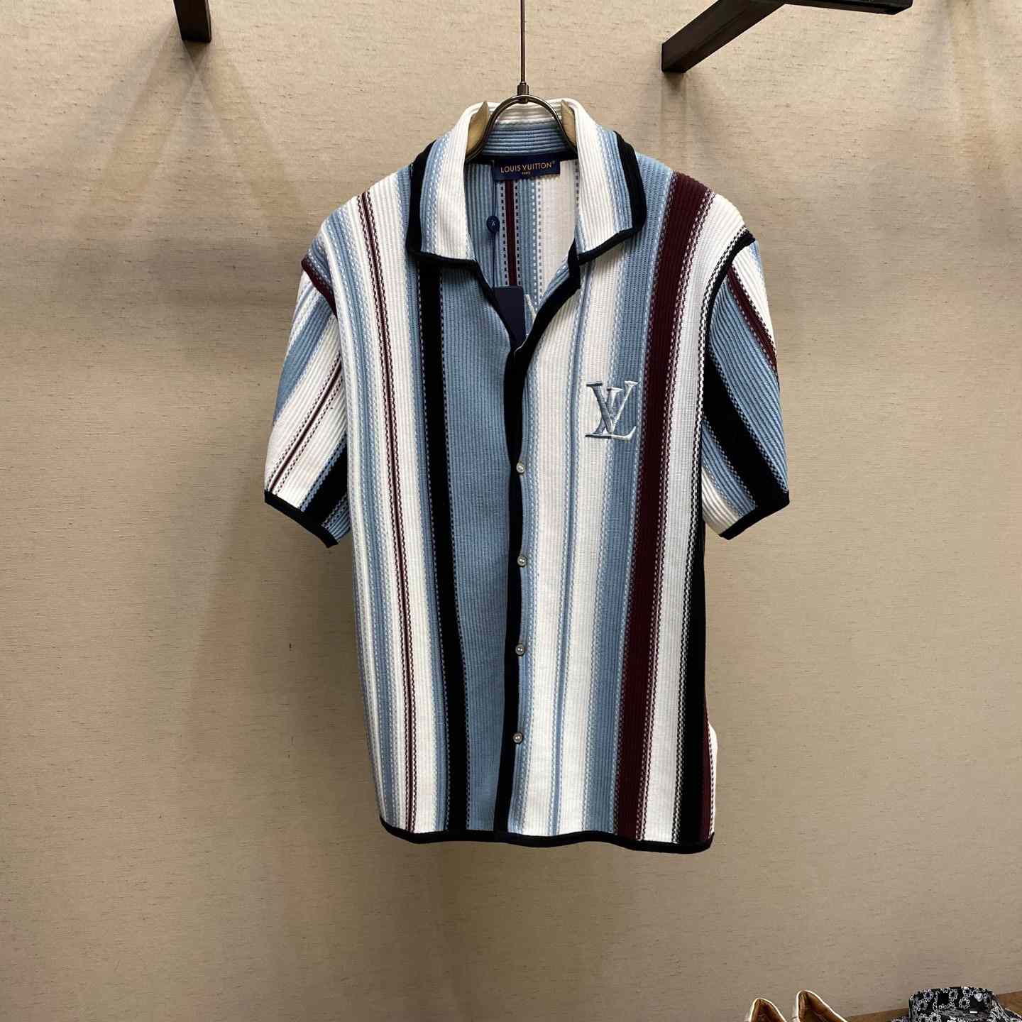 Louis Vuitton Striped Crochet Short-Sleeved Shirt   1AHVOO - PerfectKickZ