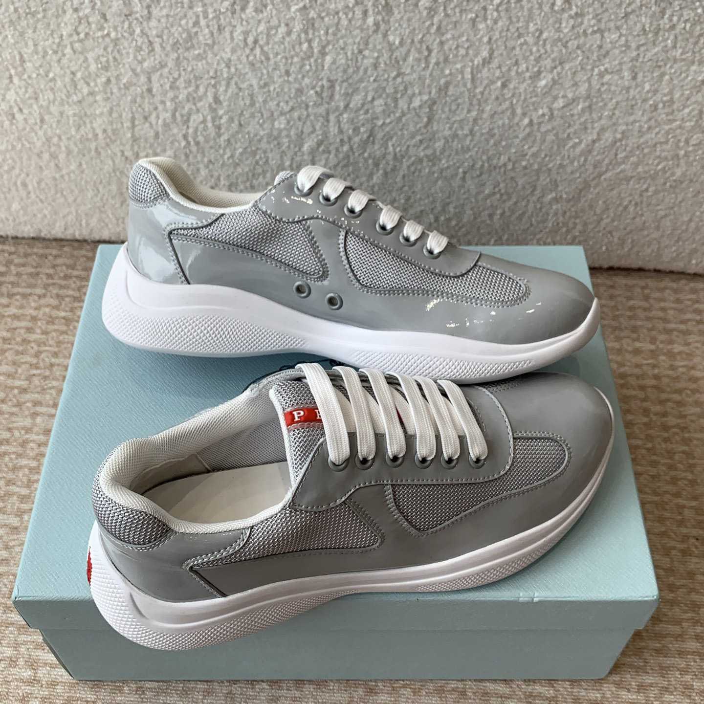 Patent Leather And Technical Fabric Prada America's Cup Sneakers - PerfectKickZ