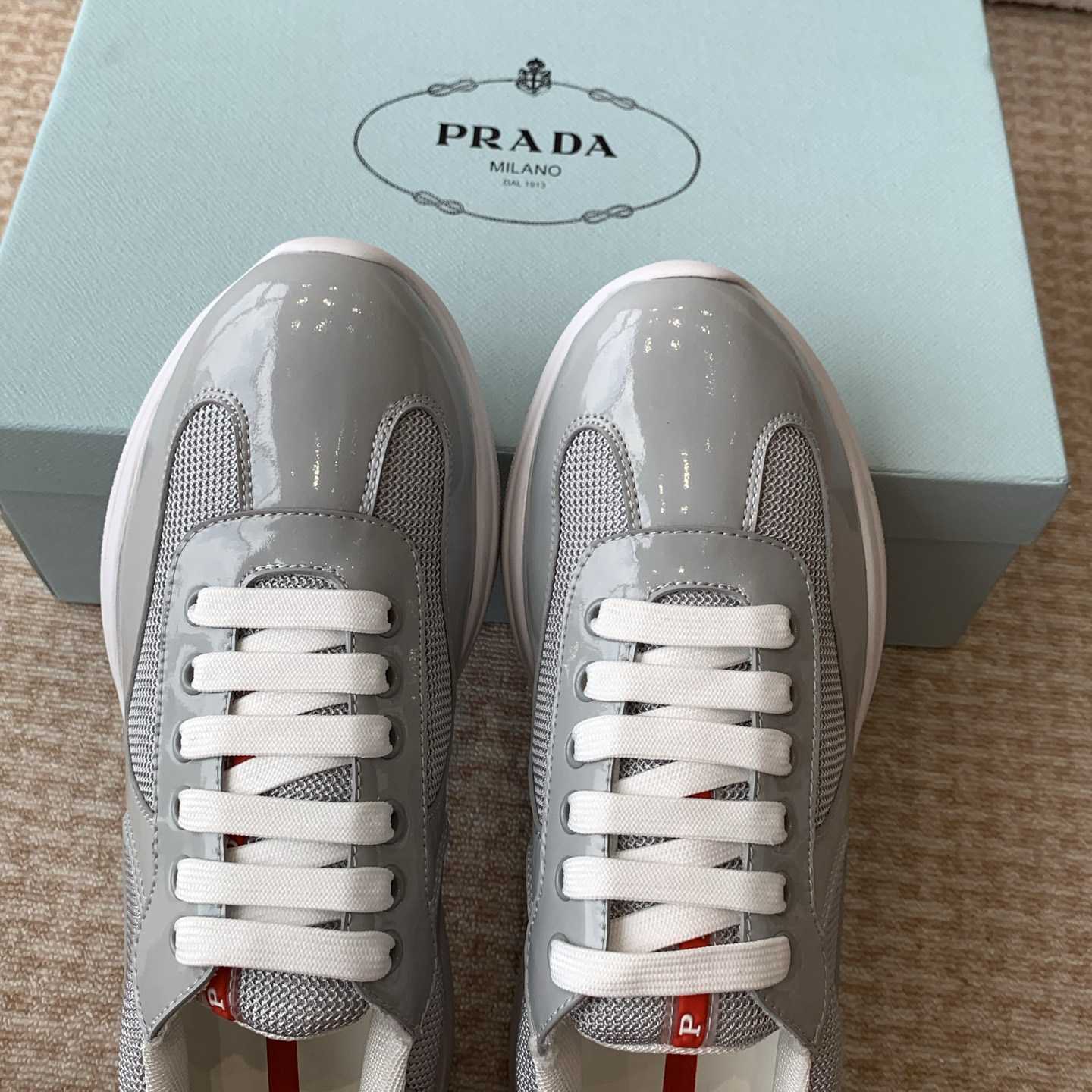 Patent Leather And Technical Fabric Prada America's Cup Sneakers - PerfectKickZ
