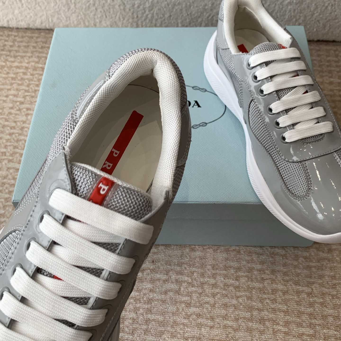 Patent Leather And Technical Fabric Prada America's Cup Sneakers - PerfectKickZ