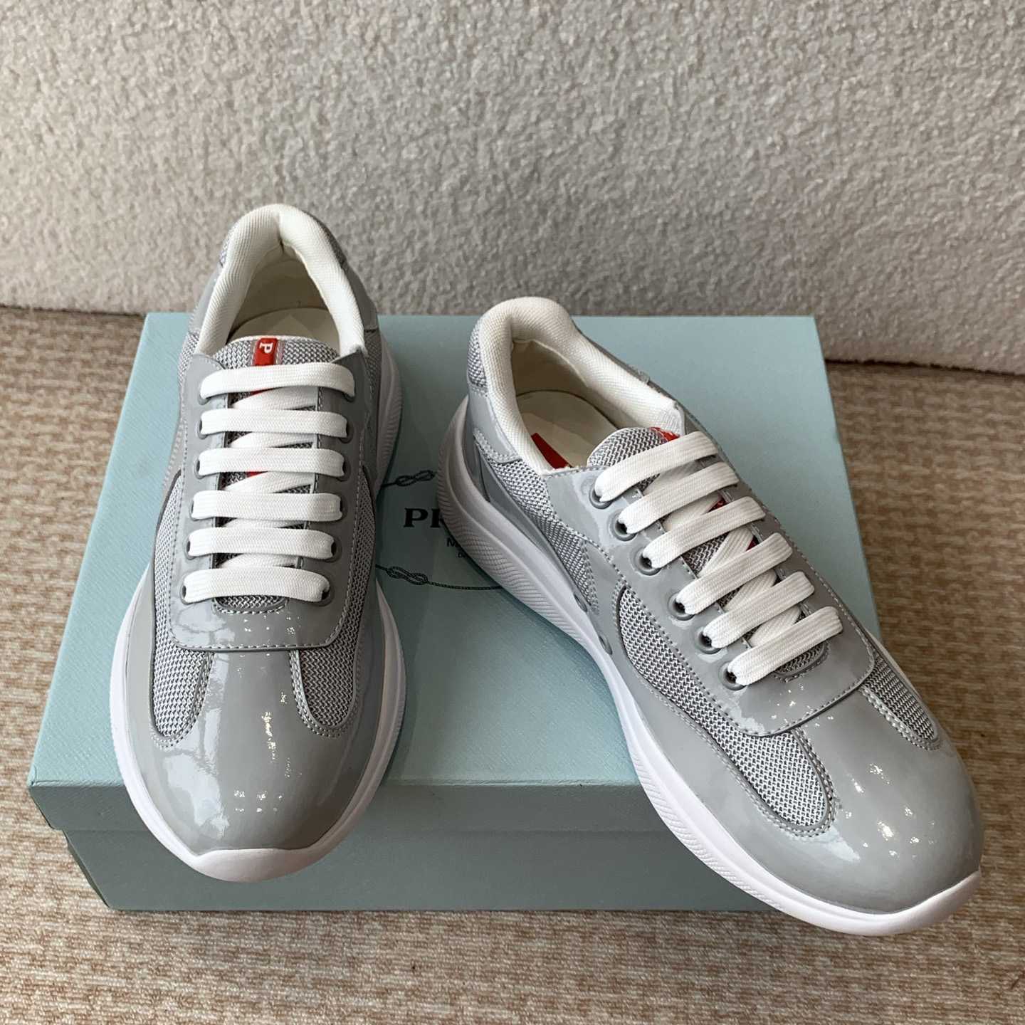 Patent Leather And Technical Fabric Prada America's Cup Sneakers - PerfectKickZ