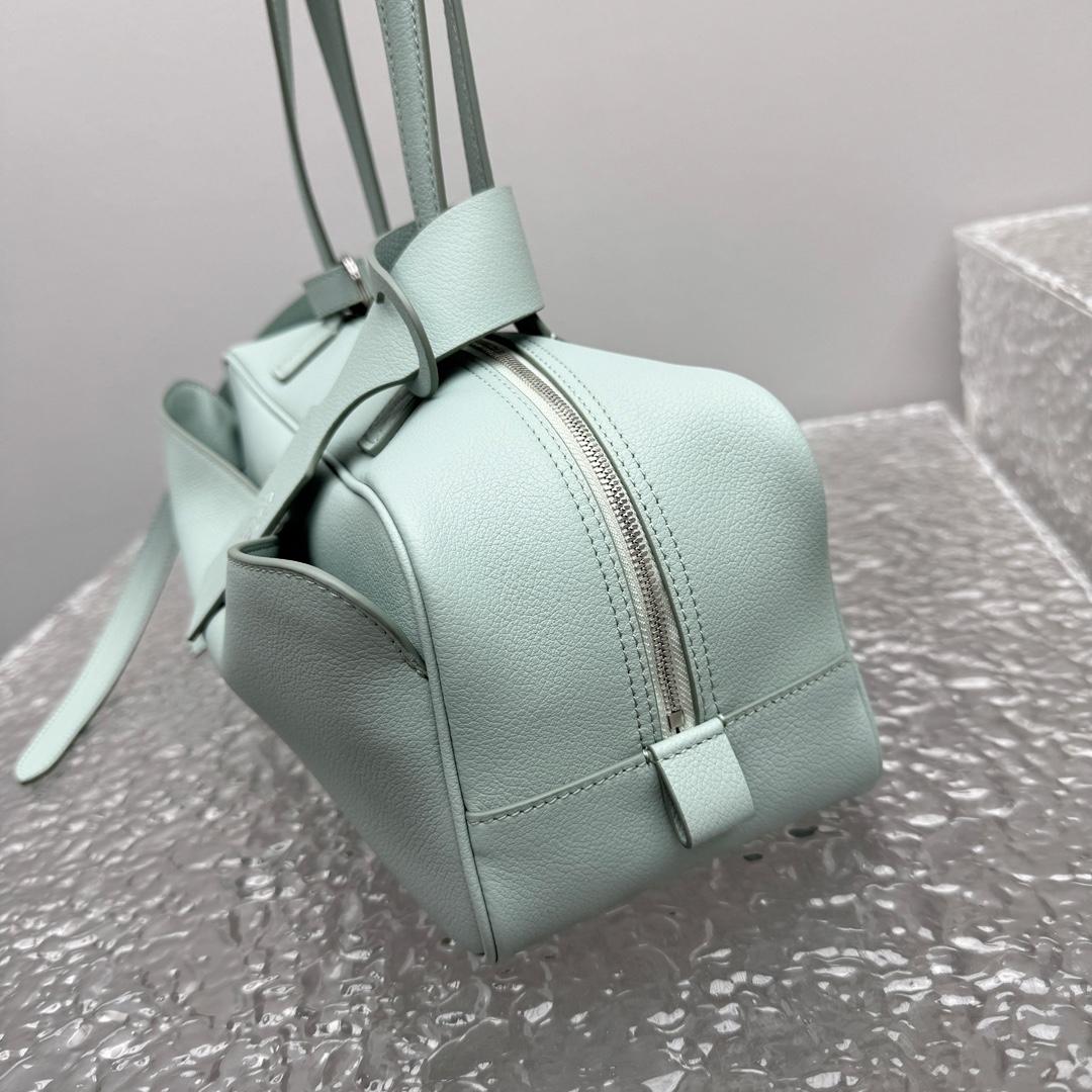 Balenciaga Carrie Bowling Bag Small In Mineral Green - PerfectKickZ