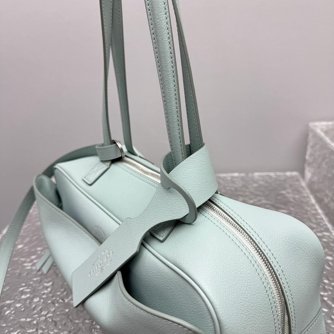 Balenciaga Carrie Bowling Bag Small In Mineral Green - PerfectKickZ