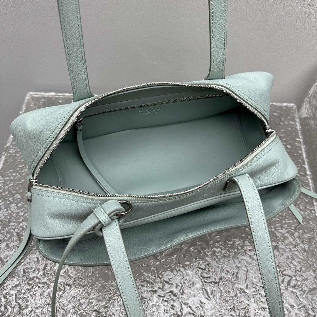Balenciaga Carrie Bowling Bag Small In Mineral Green - PerfectKickZ