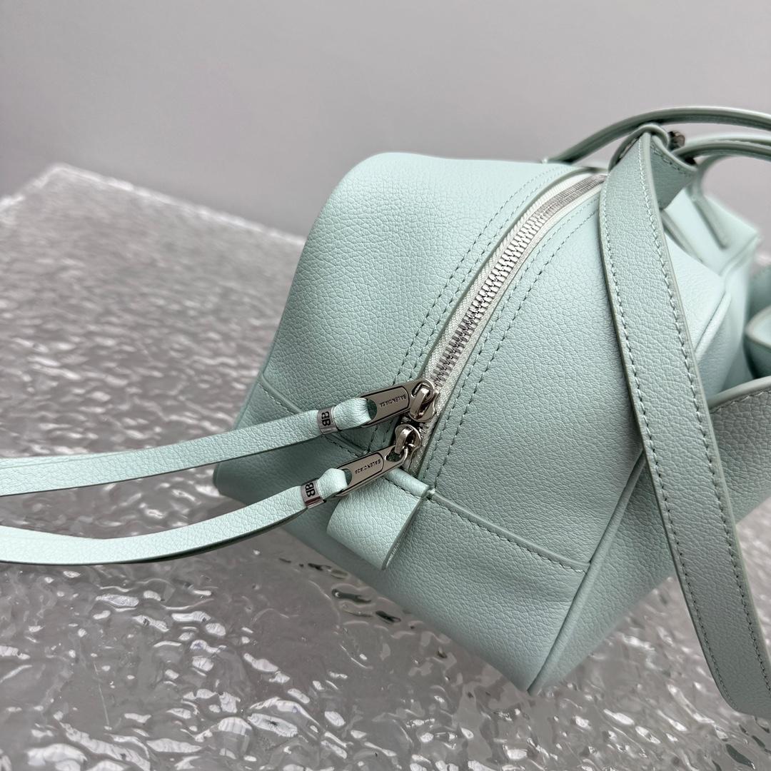 Balenciaga Carrie Bowling Bag Small In Mineral Green - PerfectKickZ