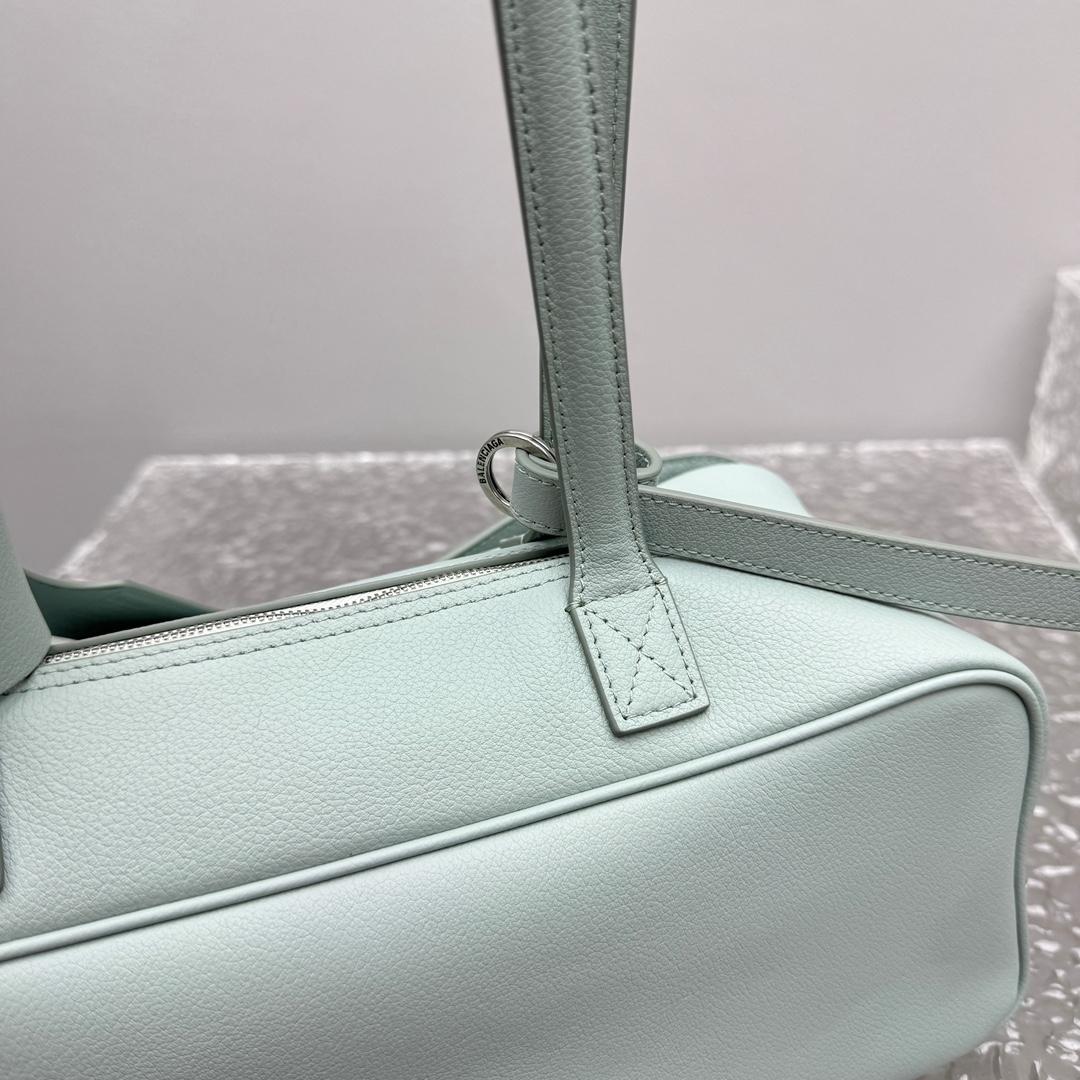 Balenciaga Carrie Bowling Bag Small In Mineral Green - PerfectKickZ