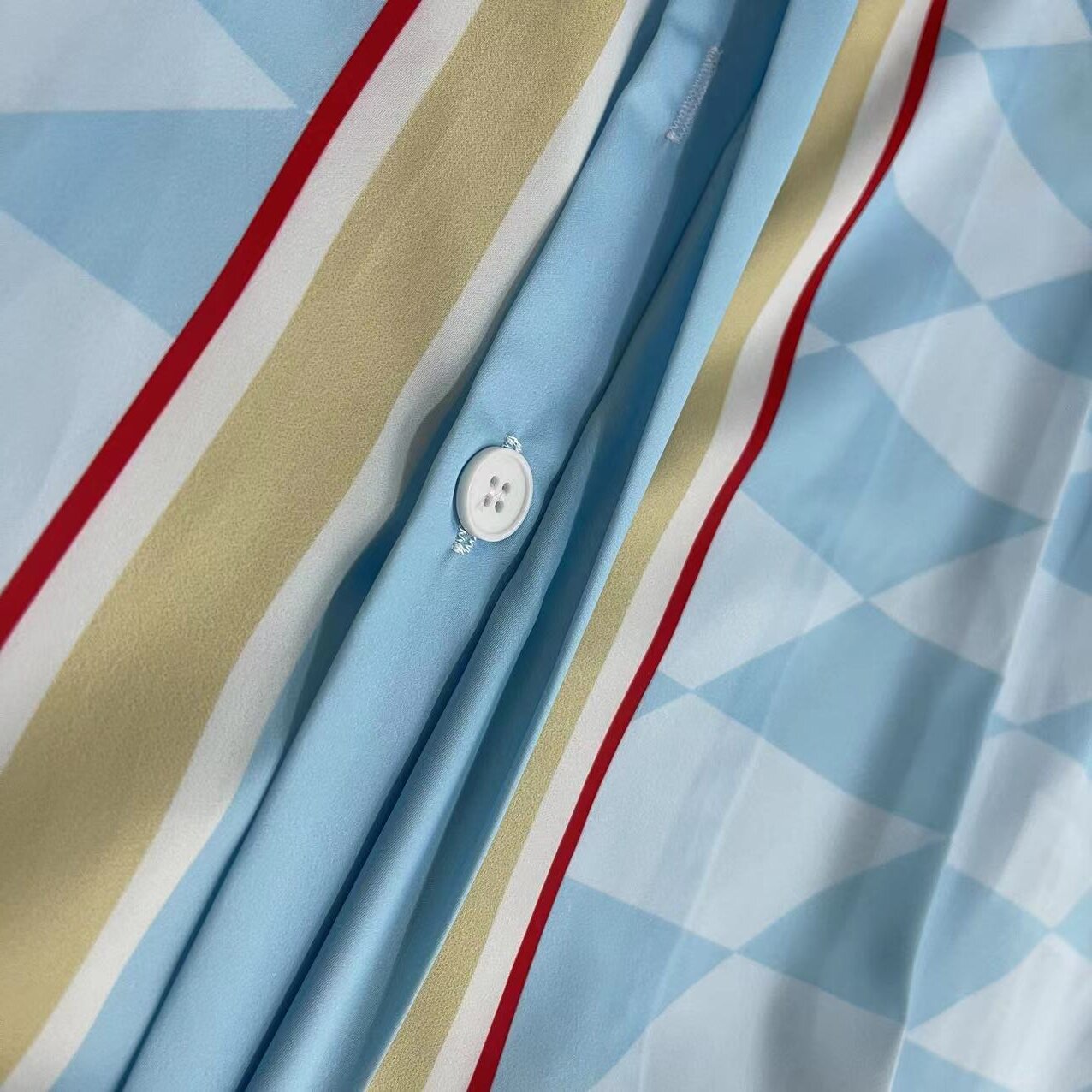 Casablanca Damiers Et Cygne Bleu Silk Twill Shirt - PerfectKickZ