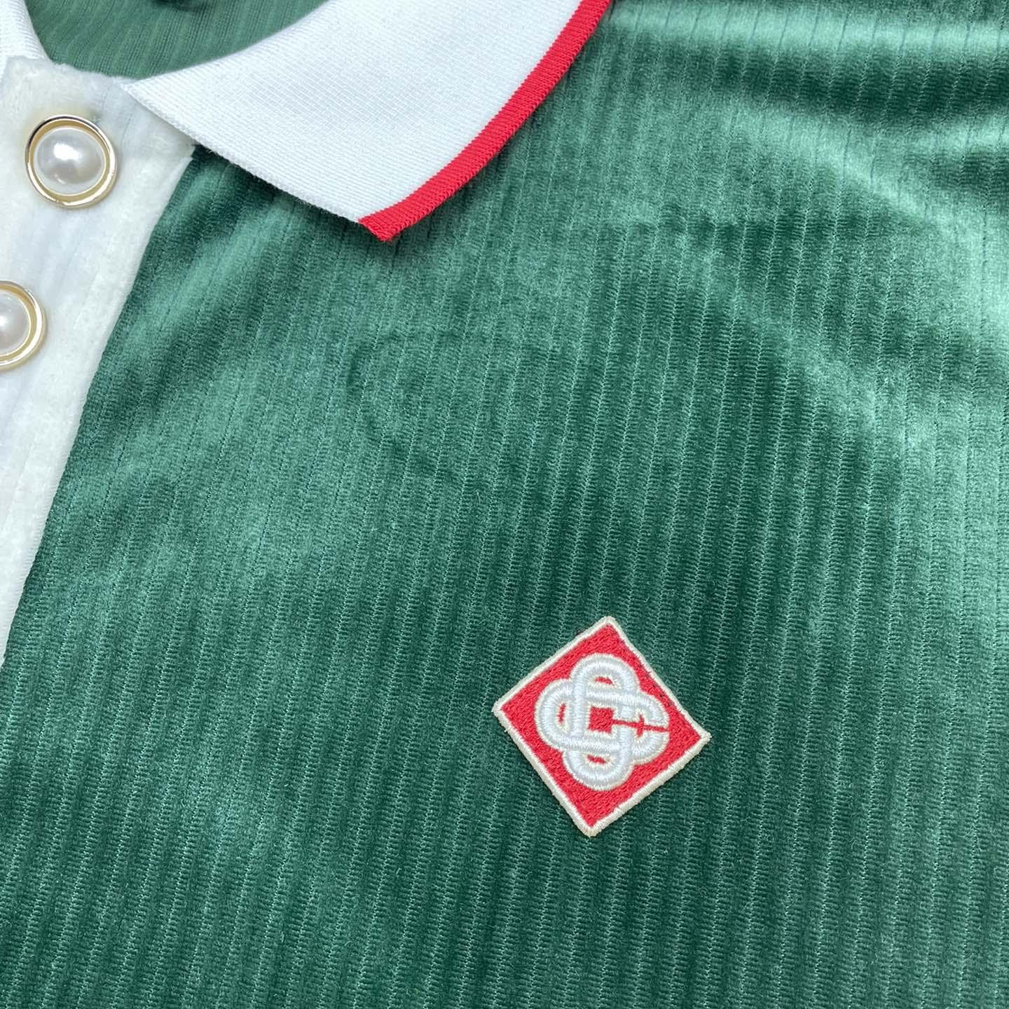 Casablanca Rib Velour Polo Shirt   c877 - PerfectKickZ