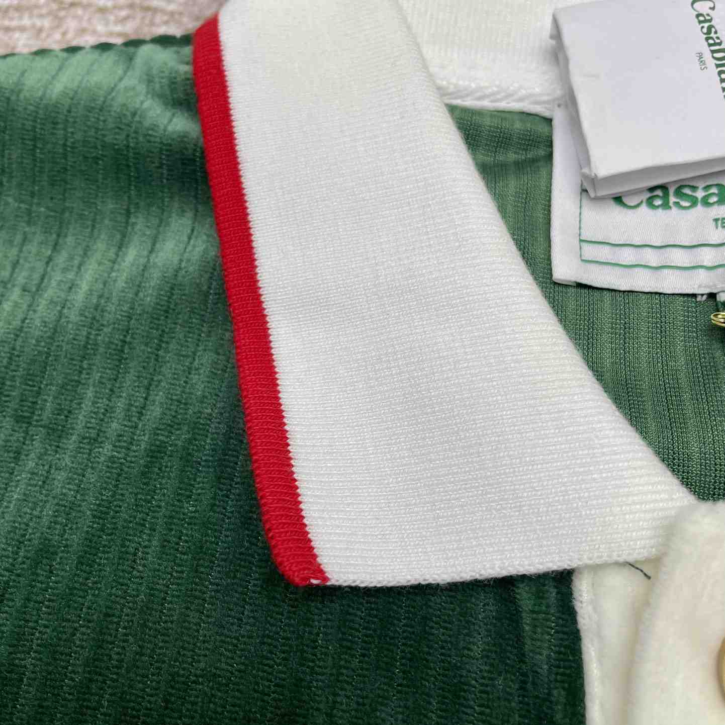 Casablanca Rib Velour Polo Shirt   c877 - PerfectKickZ
