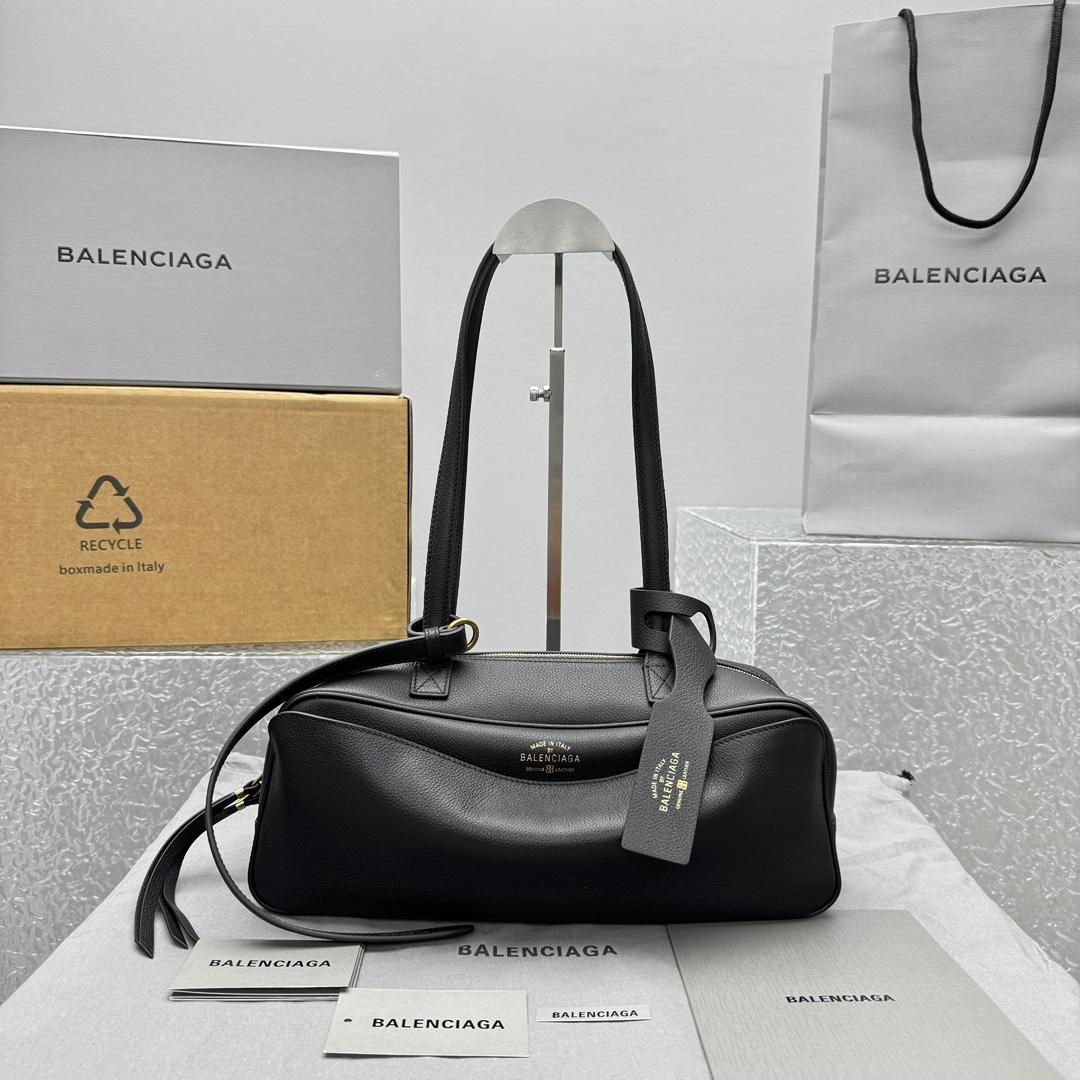 Balenciaga Carrie Bowling Bag Small In Black - PerfectKickZ
