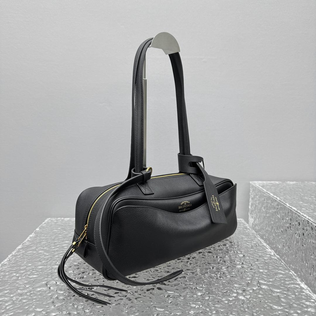 Balenciaga Carrie Bowling Bag Small In Black - PerfectKickZ