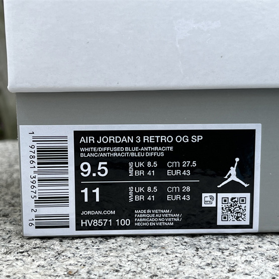A Ma Maniére x Air Jordan 3 OG SP “Diffused Blue”   HV8571-100  - PerfectKickZ