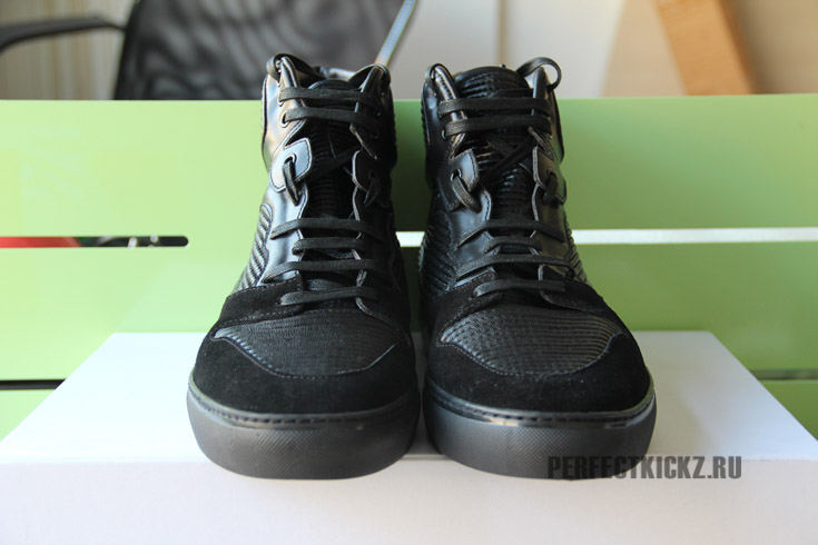 Balenciaga Cotes Monochrome Pleated High Sneakers