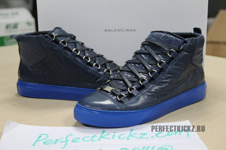 Balenciaga Arena Creased Leather Sneakers