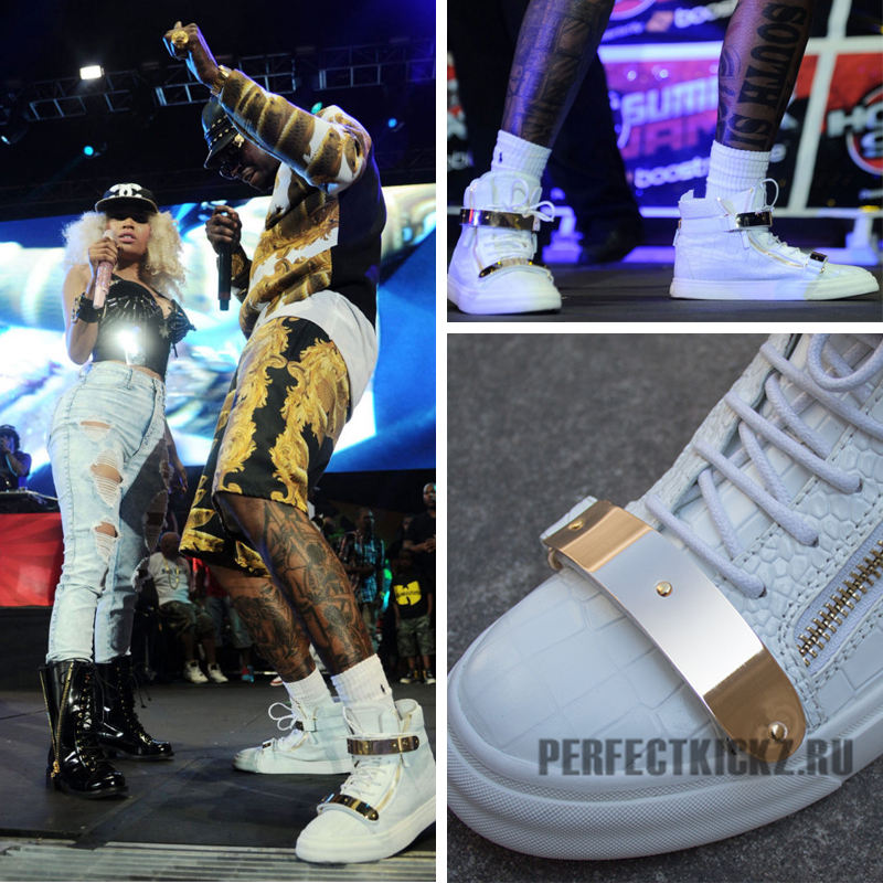 Mens Giuseppe Zanotti Croc White high top Lace up Crocodile Kanye shoes Sneakers
