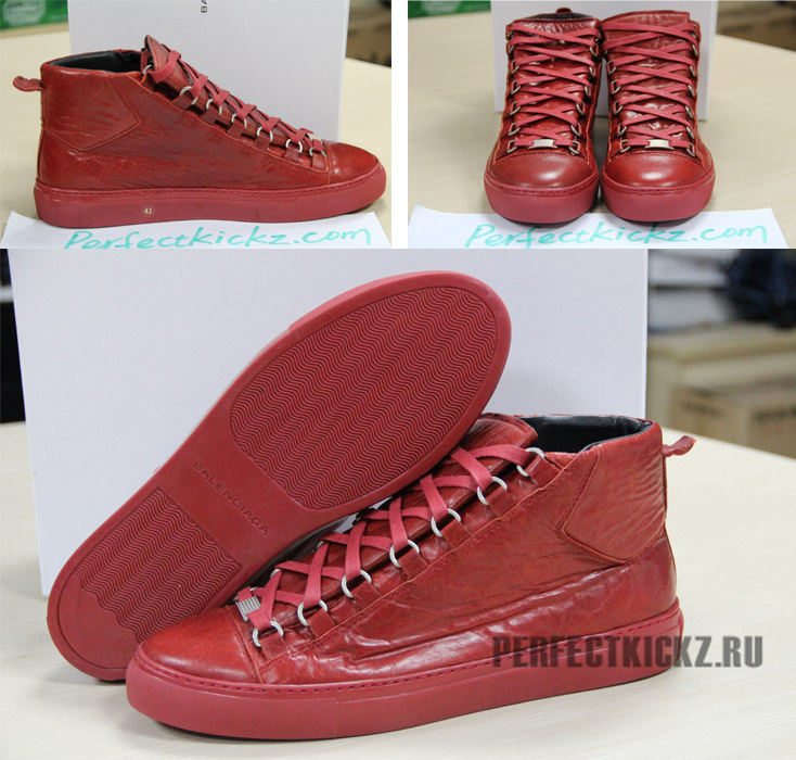 Balenciaga Arena Creased Leather Sneakers